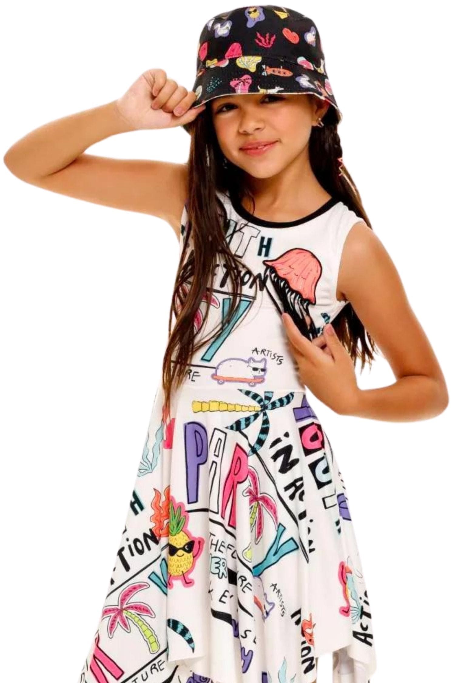 Agua Bendita Shay Reversible Kids Bucket Hat Plash