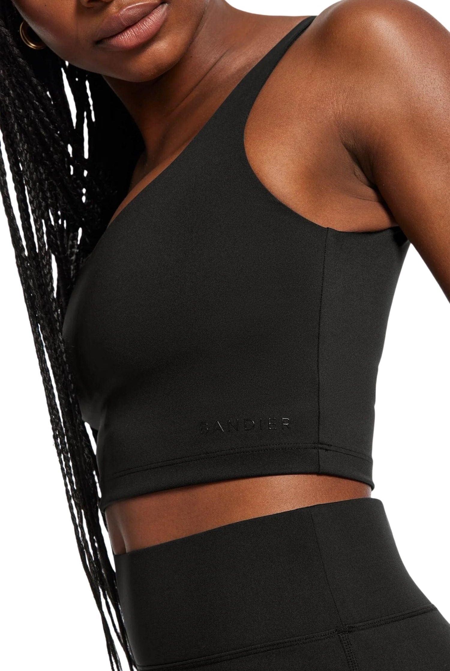 All Access By Bandier V-Neck Tempo Crop Bra Black