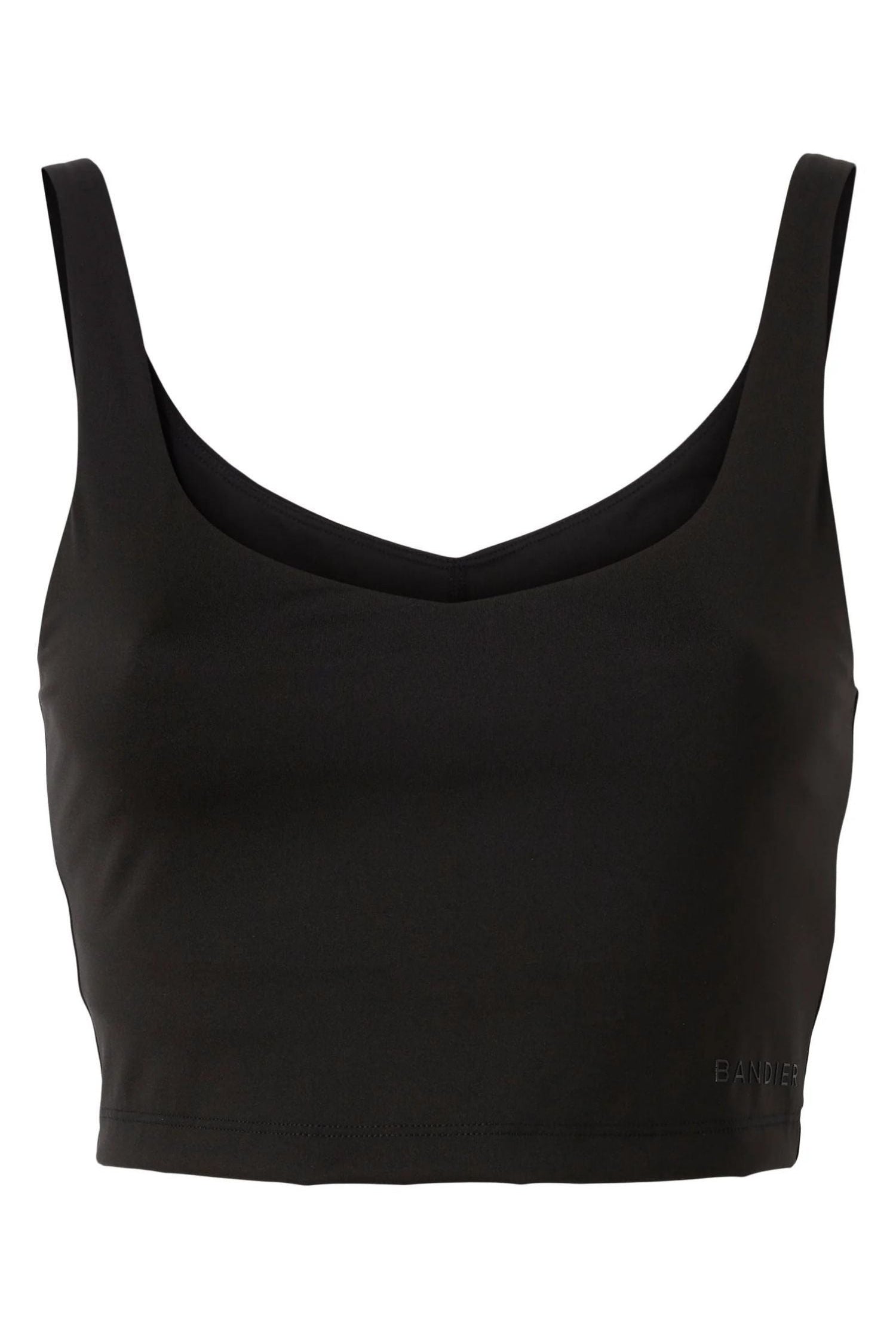 All Access By Bandier V-Neck Tempo Crop Bra Black