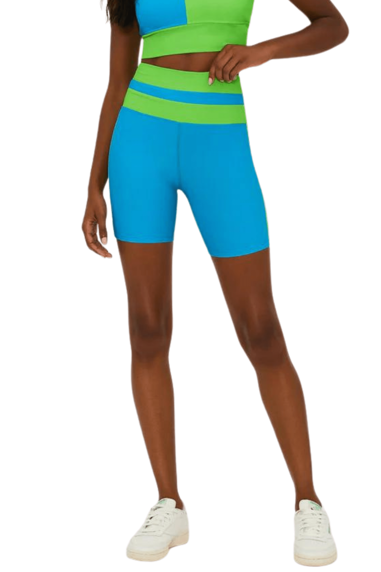 Beach Riot Samantha Short Palm Green Colorblock