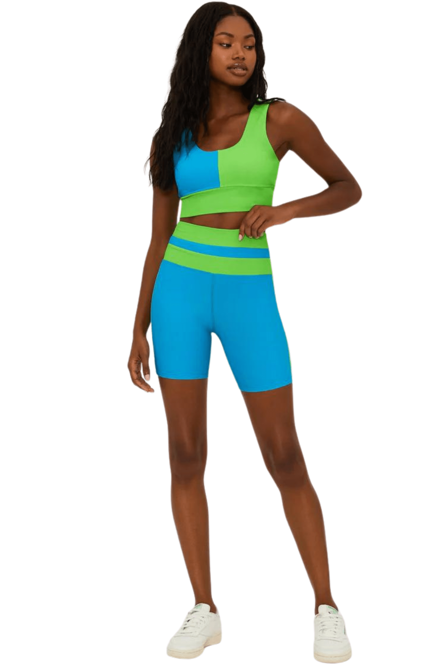 Beach Riot Samantha Short Palm Green Colorblock