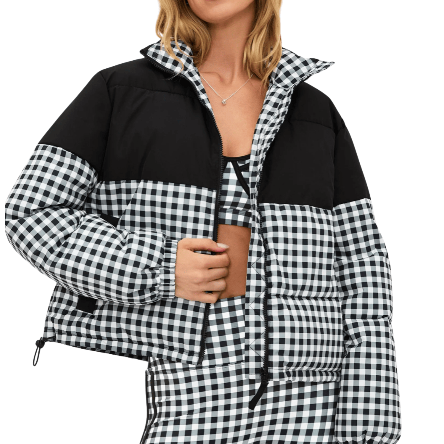 Jo Jo Puffer Slate Gingham