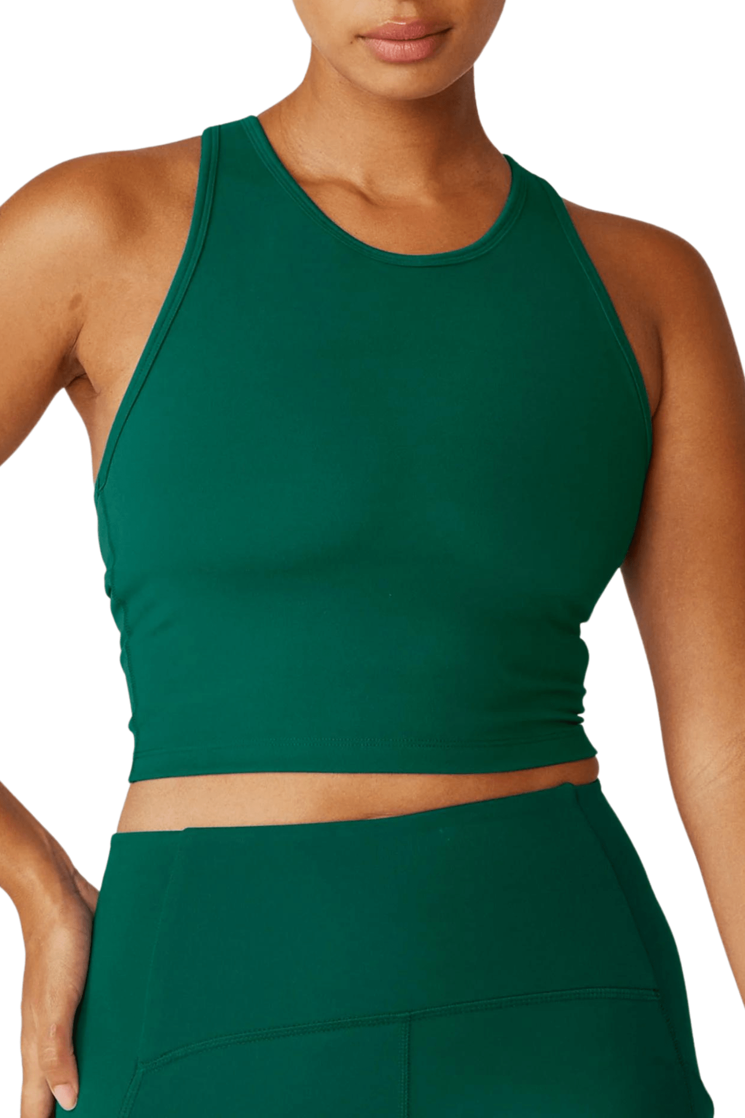 Beyond Yoga PowerBeyond Strive Cropped Tank Meadow Green