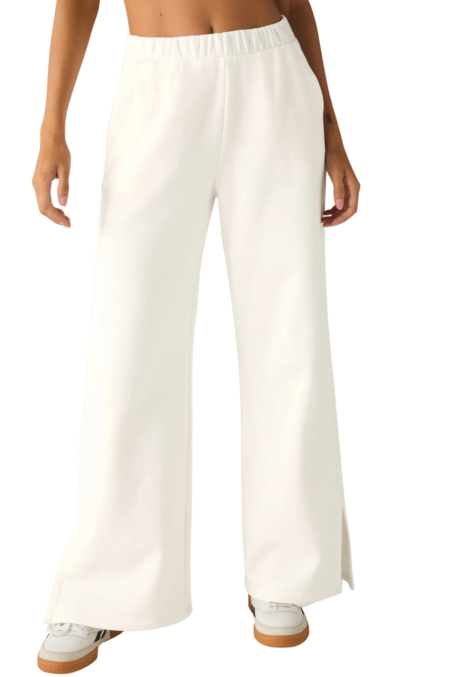 Beyond Yoga Open Ended Mid Rise Wide Leg Pant Fresh Snow