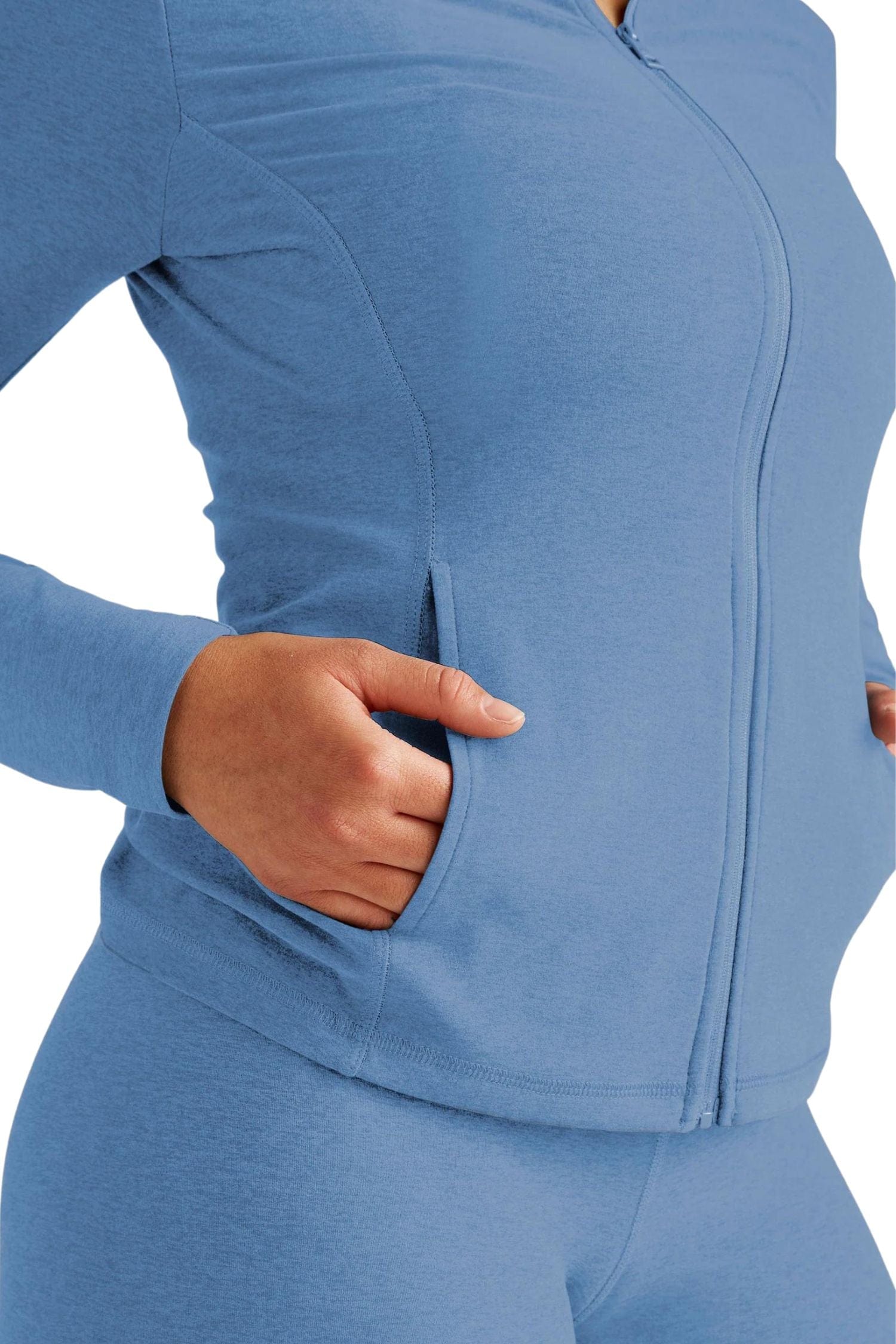 Beyond Yoga Spacedye On The Go Mock Neck Jacket Sky Blue Heather
