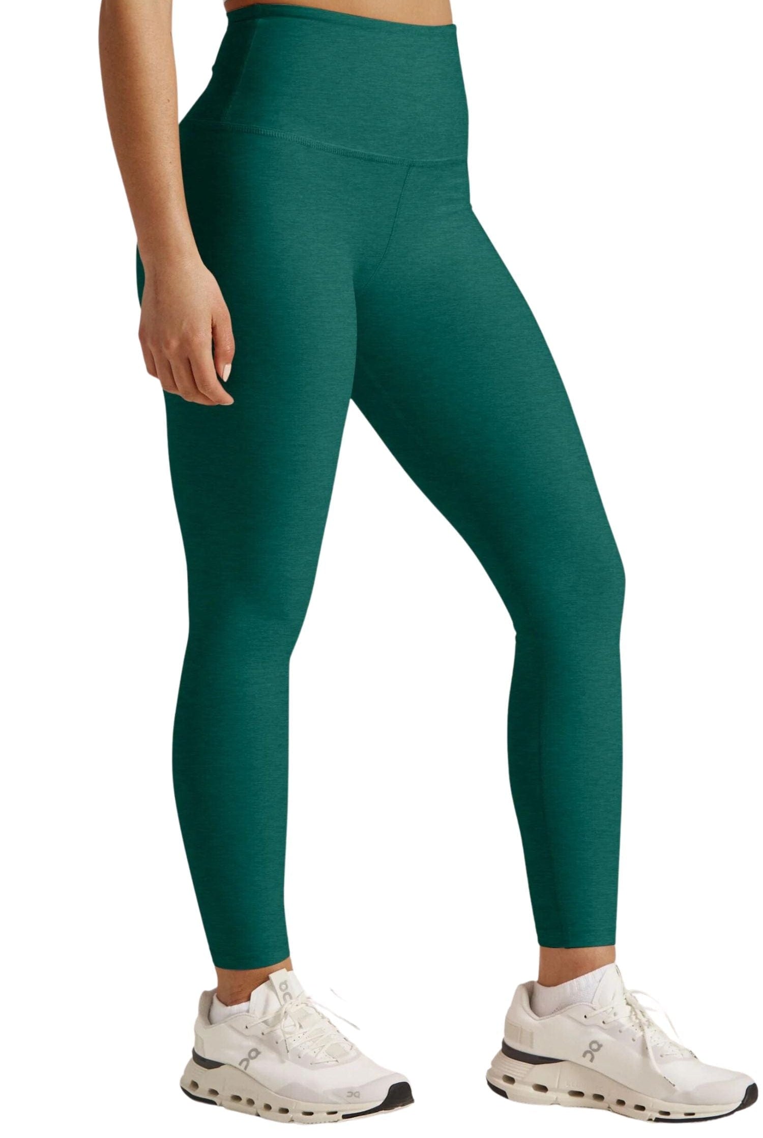Beyond Yoga Spacedye Caught in the Midi High Waist Legging Lunar Teal Heather
