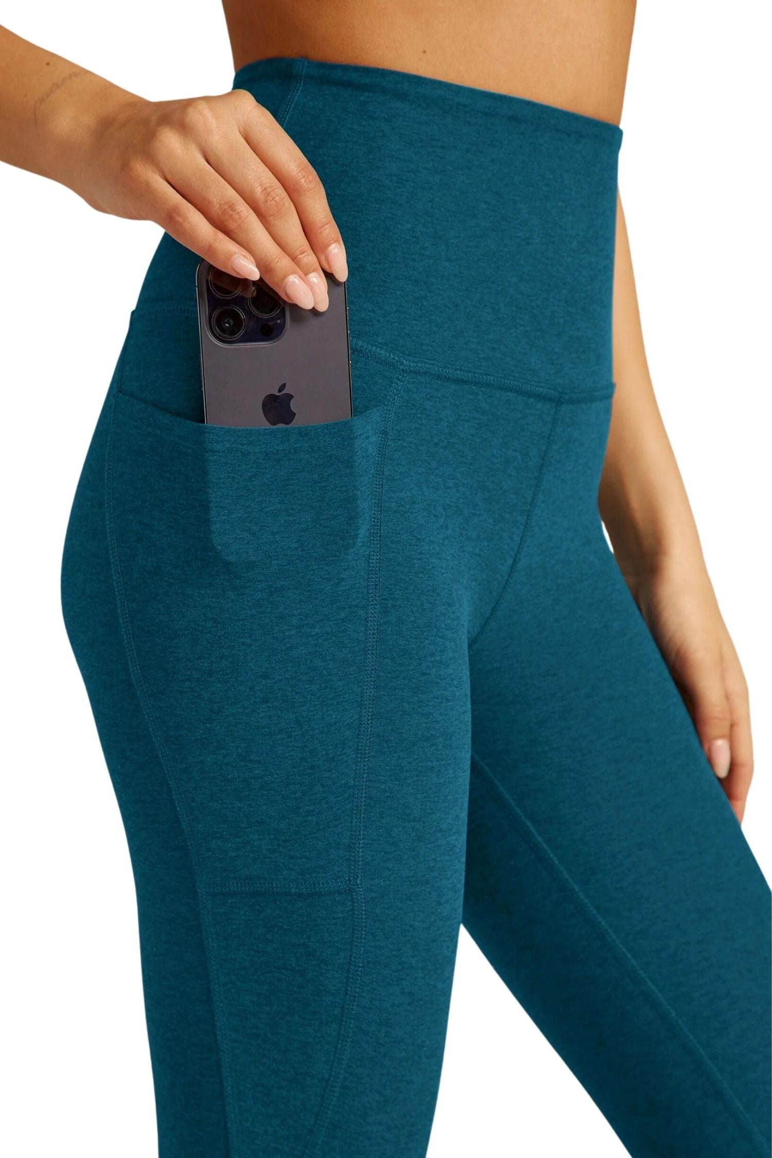 Beyond Yoga Out of Pocket High Waisted Midi Legging Blue Gem Heather