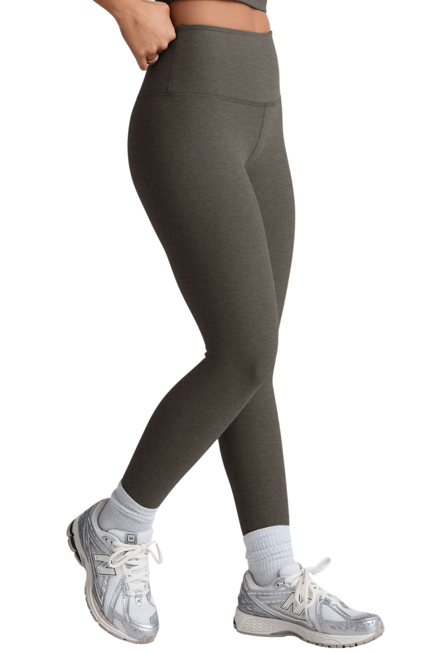 Beyond Yoga Spacedye Caught in the Midi High Waist Legging True Gray Heather