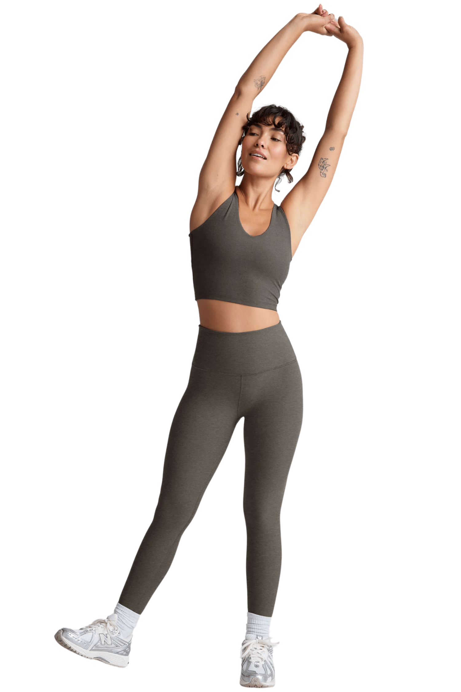 Beyond Yoga Spacedye Caught in the Midi High Waist Legging True Gray Heather