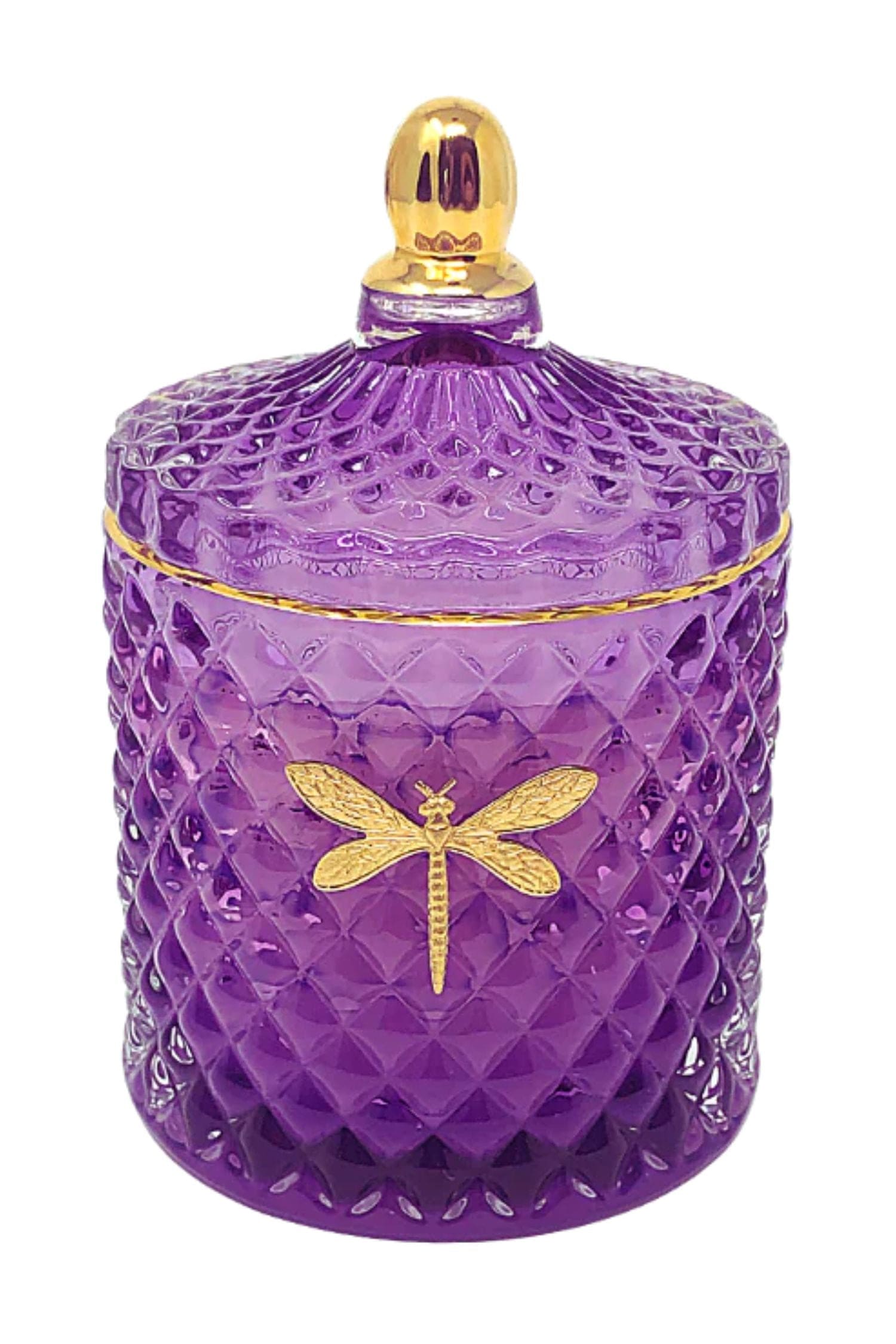 Dragonfly Fragrances Bella Candle Purple and Gold