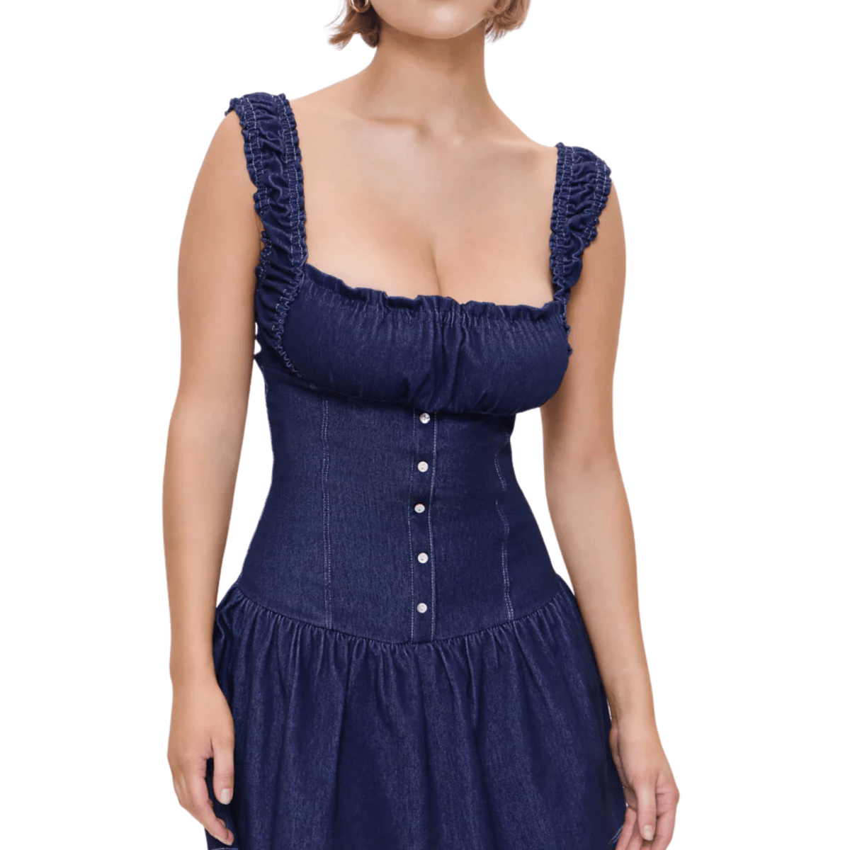christa denim dress Frankies Bikinis autopostr_pinterest_66814 Item:Knit Top & Pinafore Dress Set Homecoming pictures, cute hoco Grecian maxi C Wonder Wonder Stretch