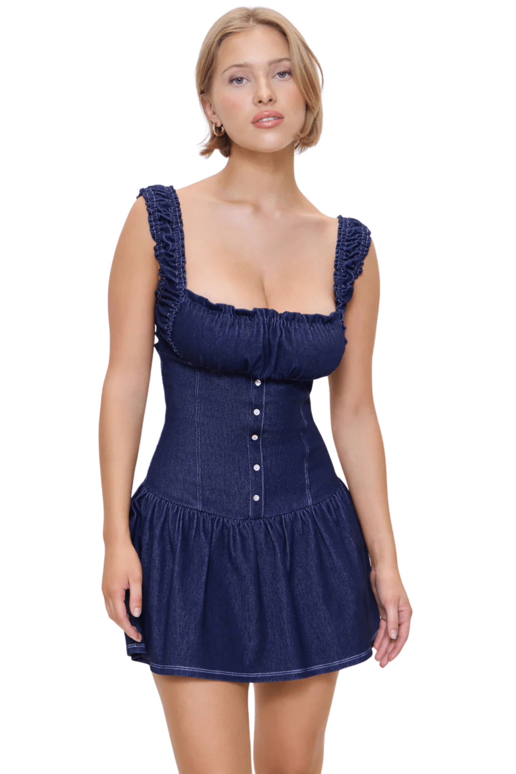 Frankies Bikinis Christa Denim Dress Blue Denim