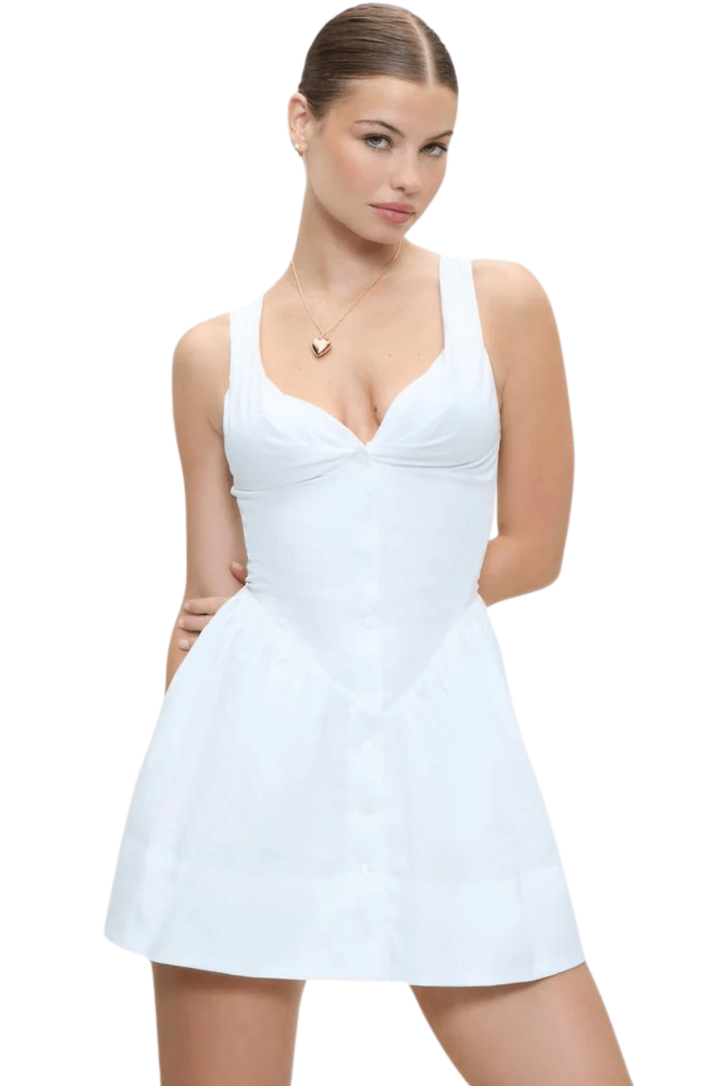 Frankies Bikinis Charlotte Corset Mini Dress White