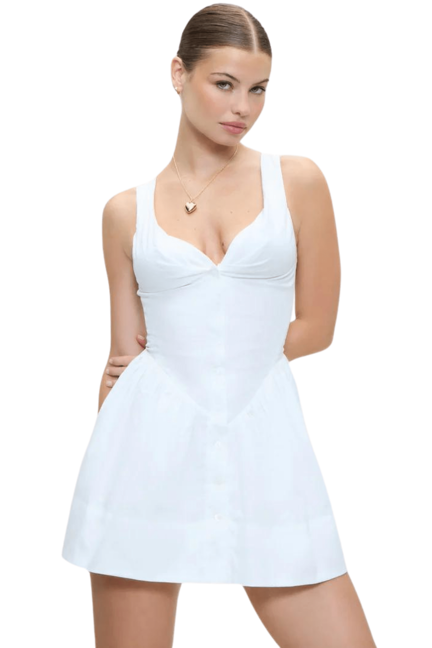 Frankies Bikinis Charlotte Corset Mini Dress White