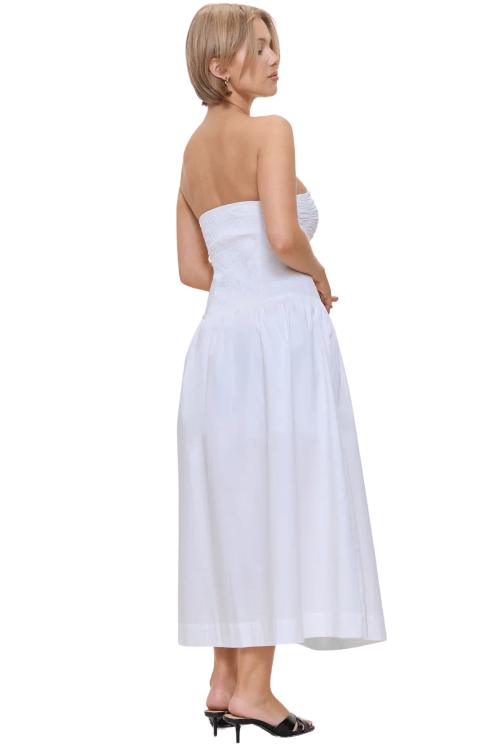 Frankies Bikinis Horizon Poplin Midi Dress White