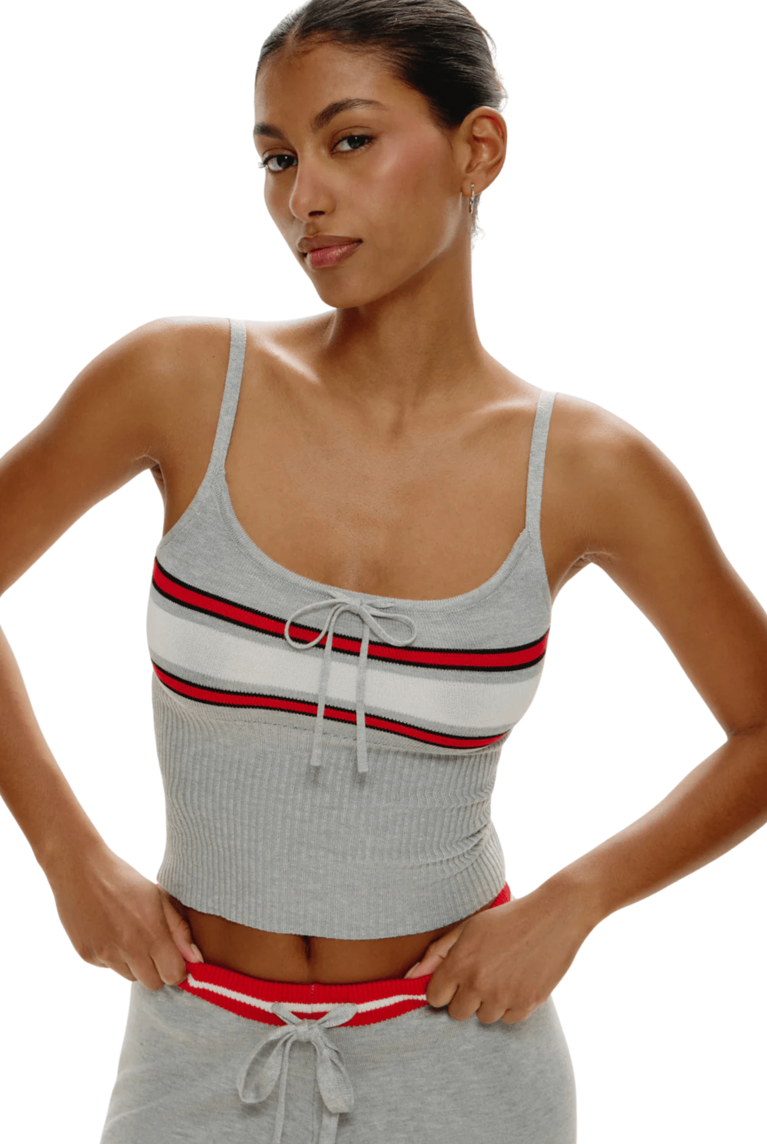 Barrymore Knit Tank Top Mochi Stripe