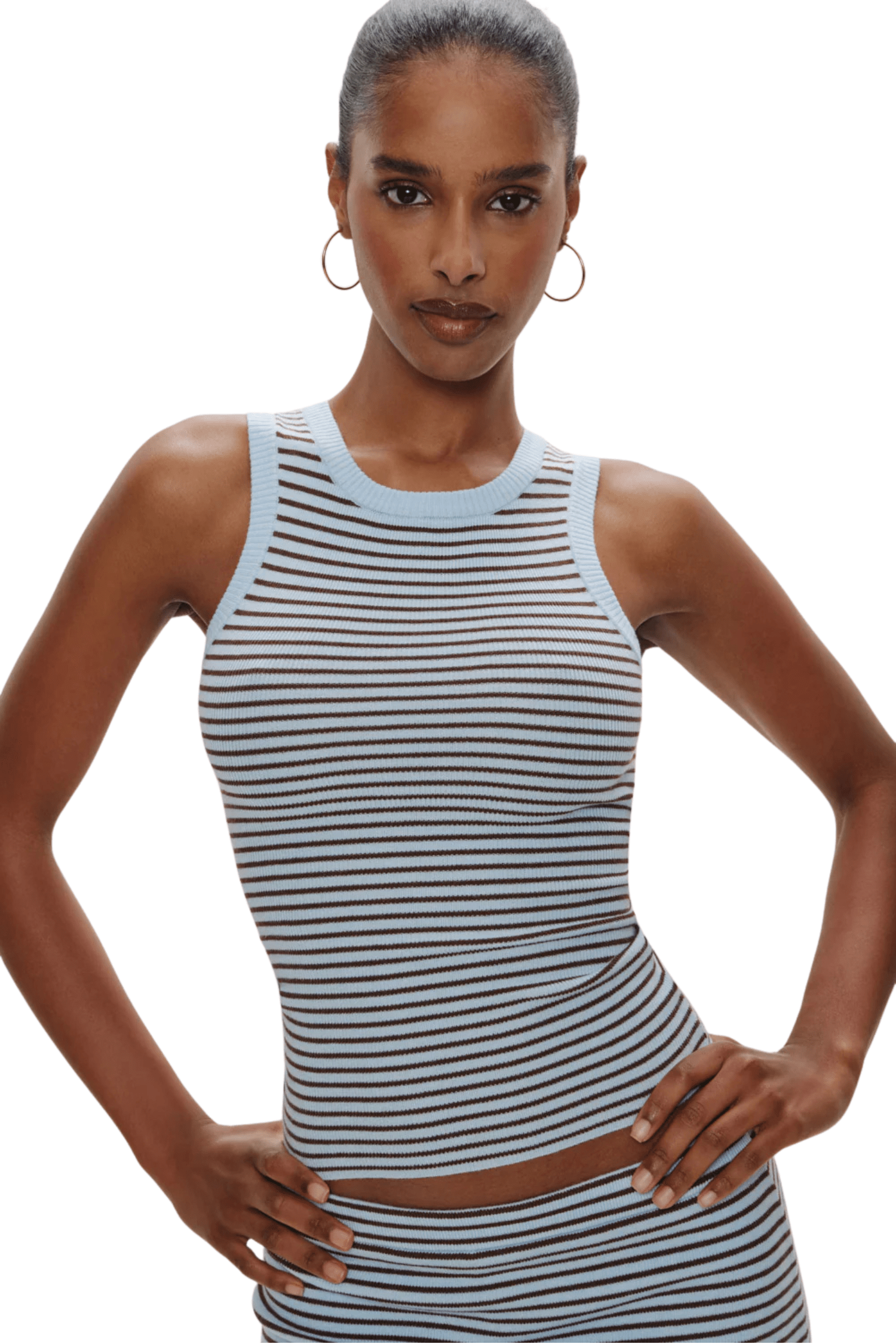 Cuddle Knit Tank Top Montauk Stripe