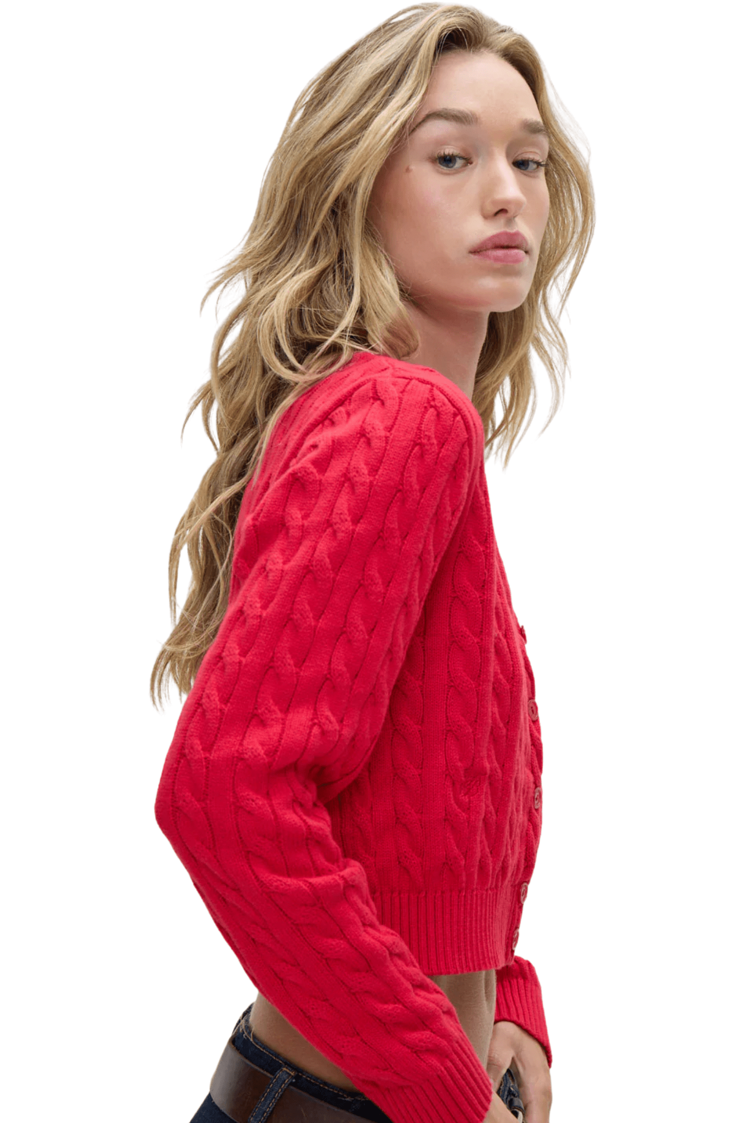 Frankies Bikinis Dudley Cable Knit Cardigan Heartstrings