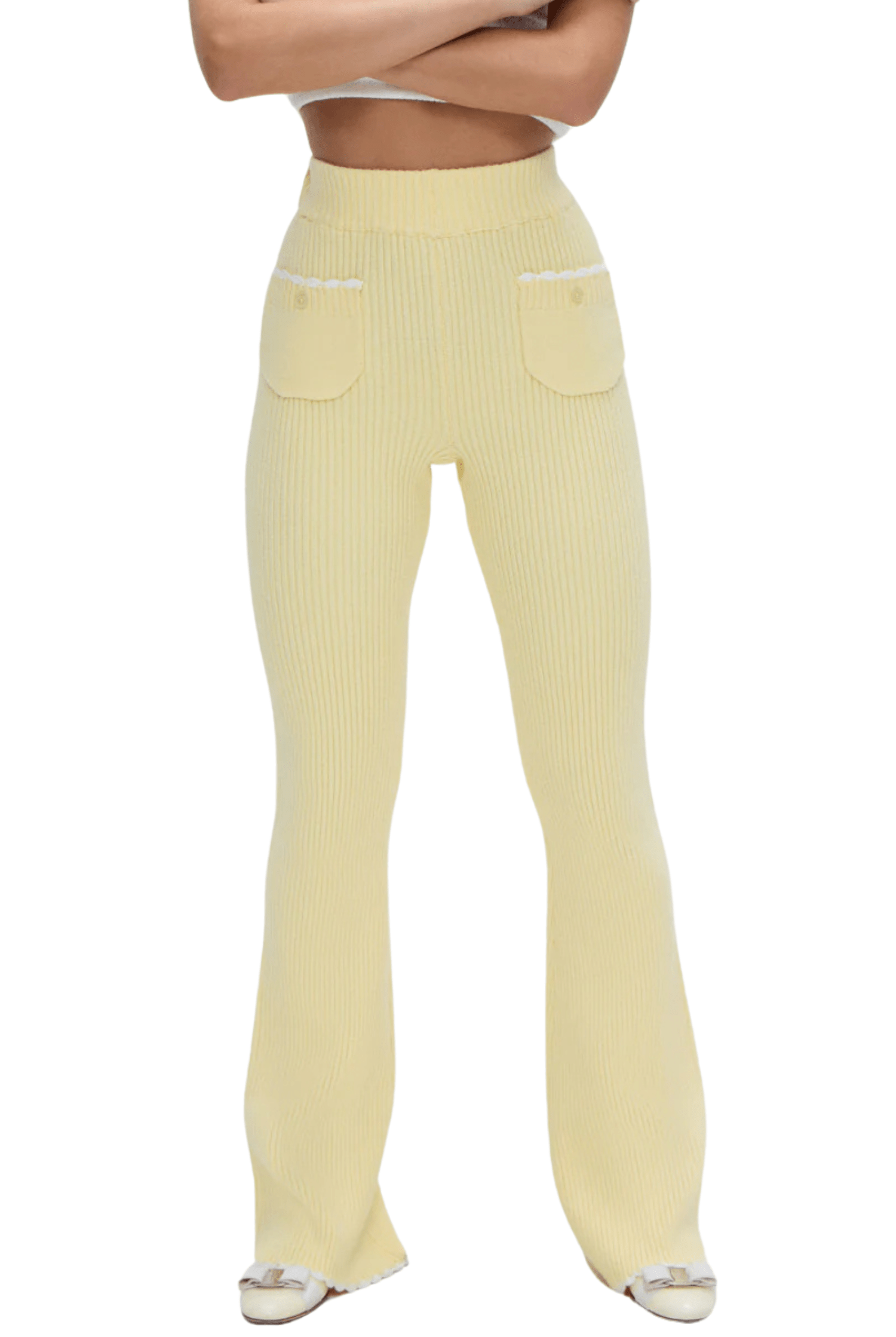 Frankies Bikinis Camden Knit Pants Vanilla Sugar