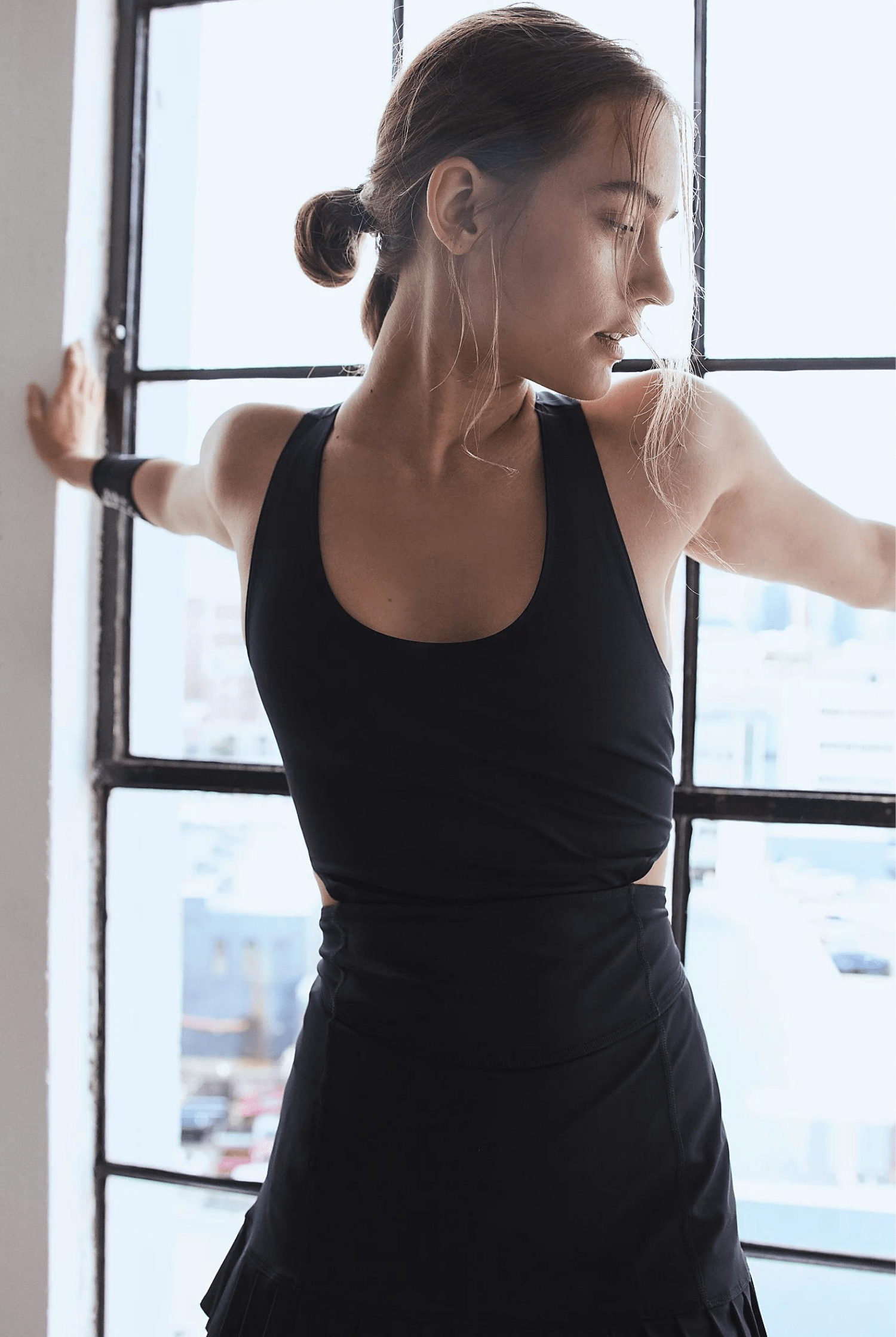 Free People Movement Back It Up Skortsie Black