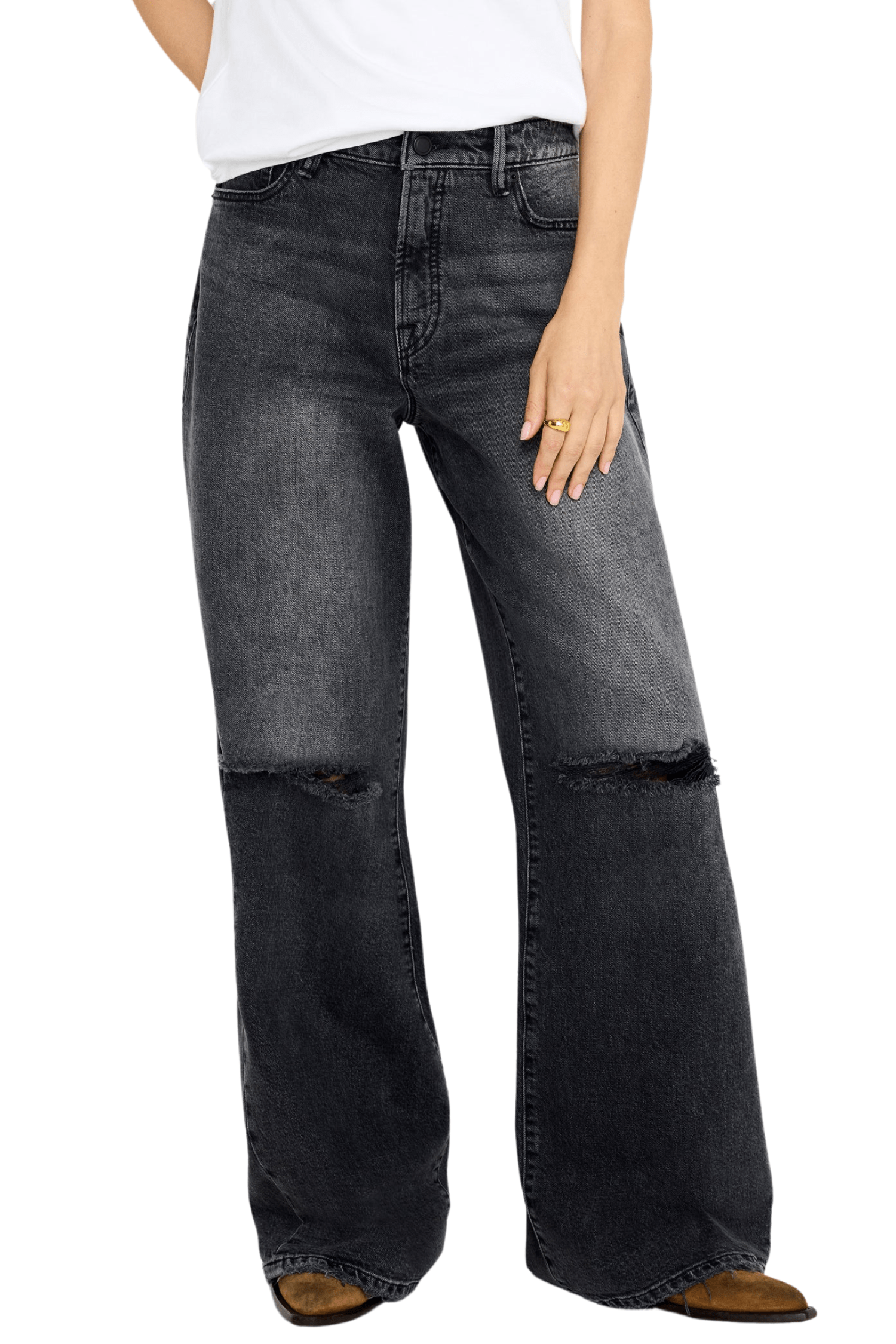 Good American Good Ease Relaxed Black346