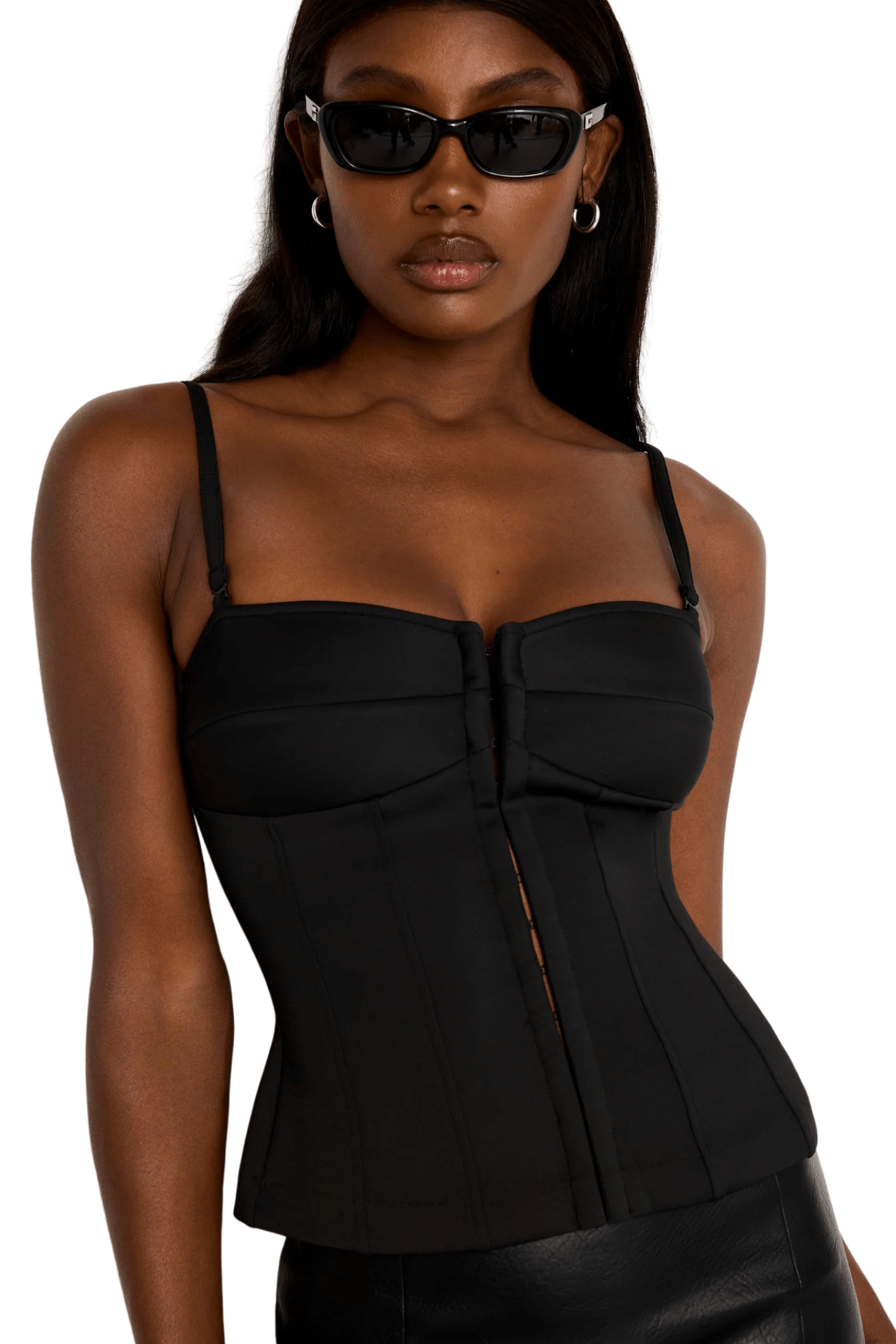 Good American Scuba Corset Top Black001