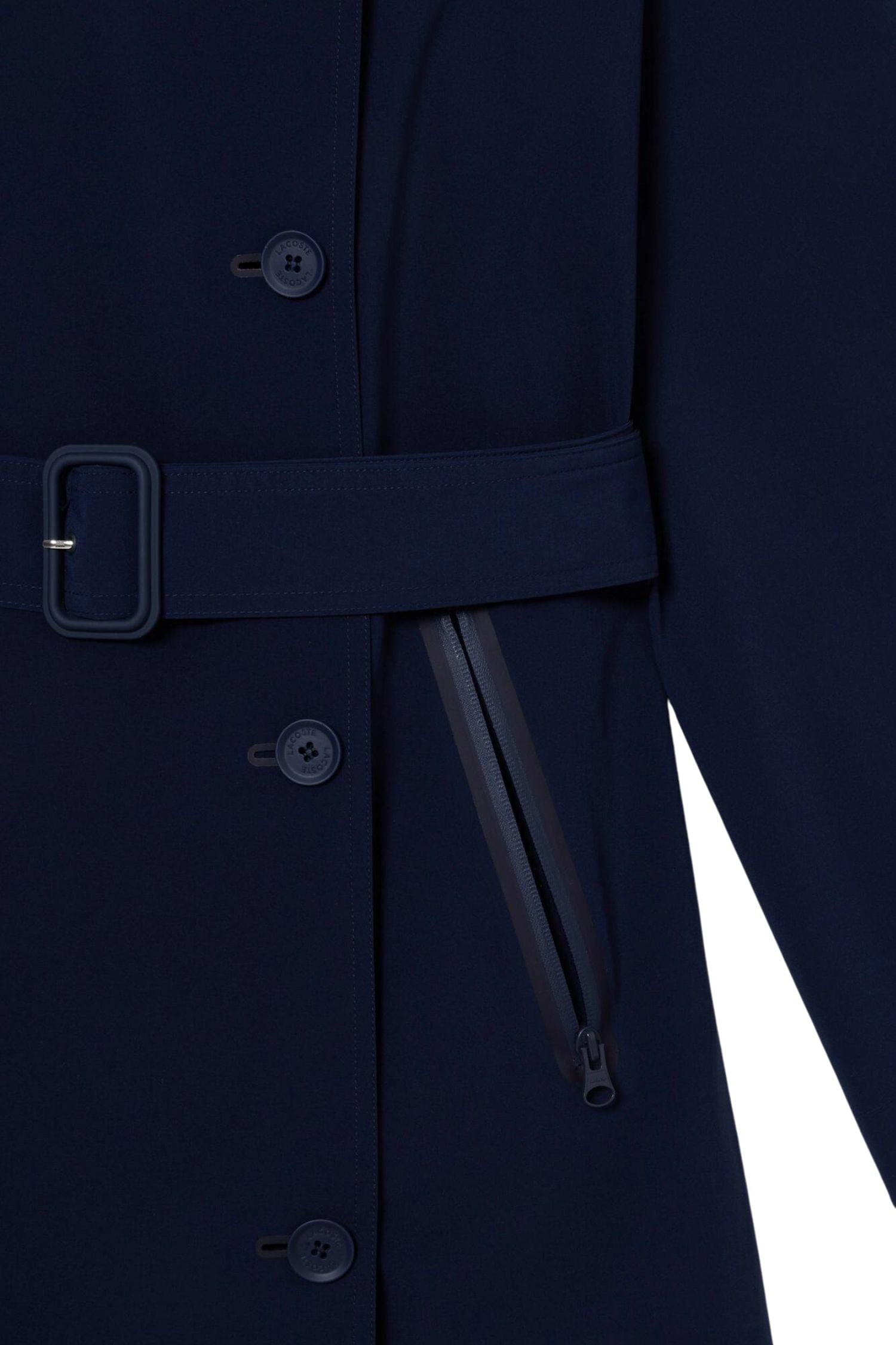 Lacoste Oversized Trench Coat Navy Blue
