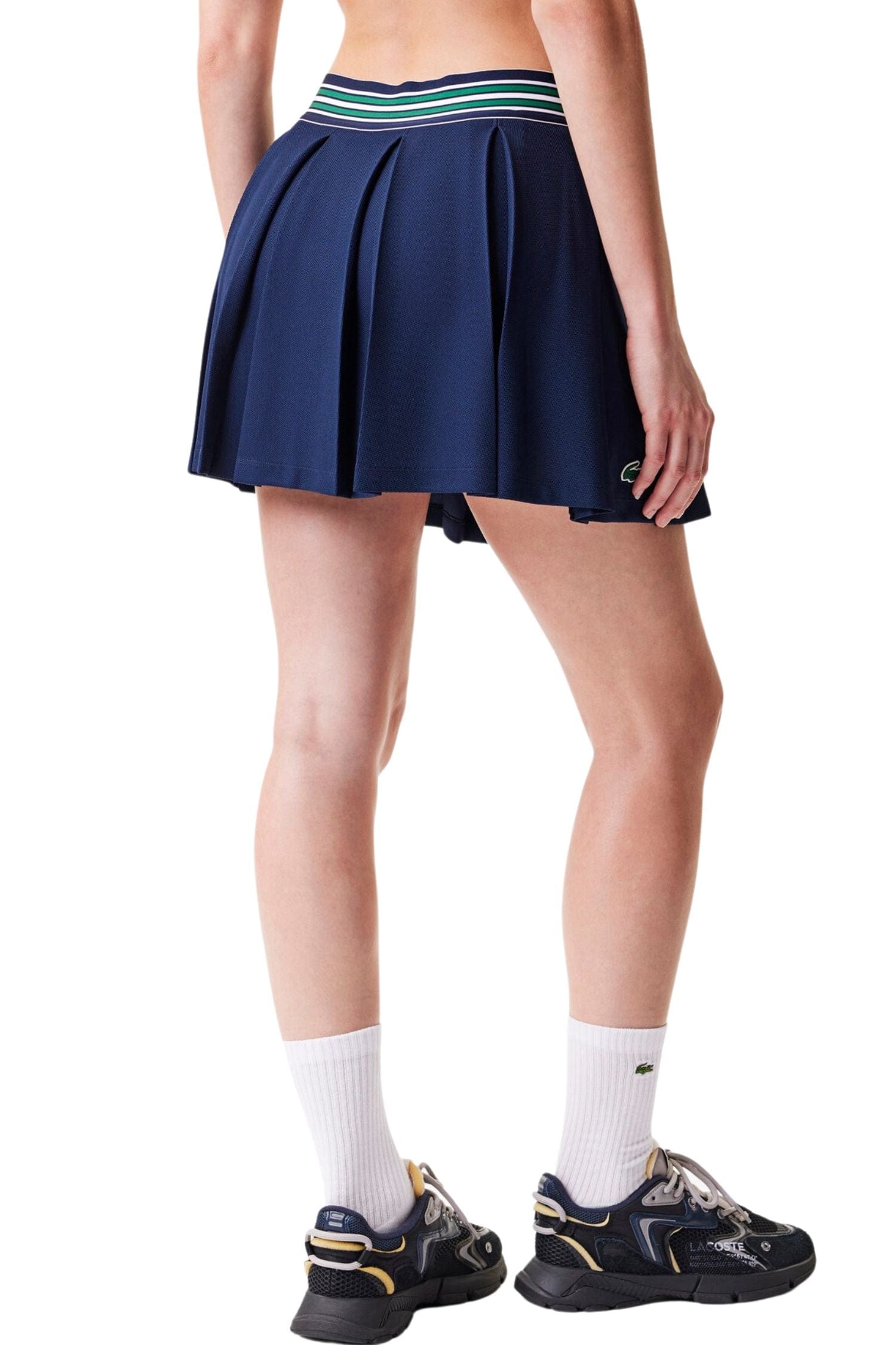Lacoste Piqué Tennis Skirt with Built-In Shorts Navy Blue