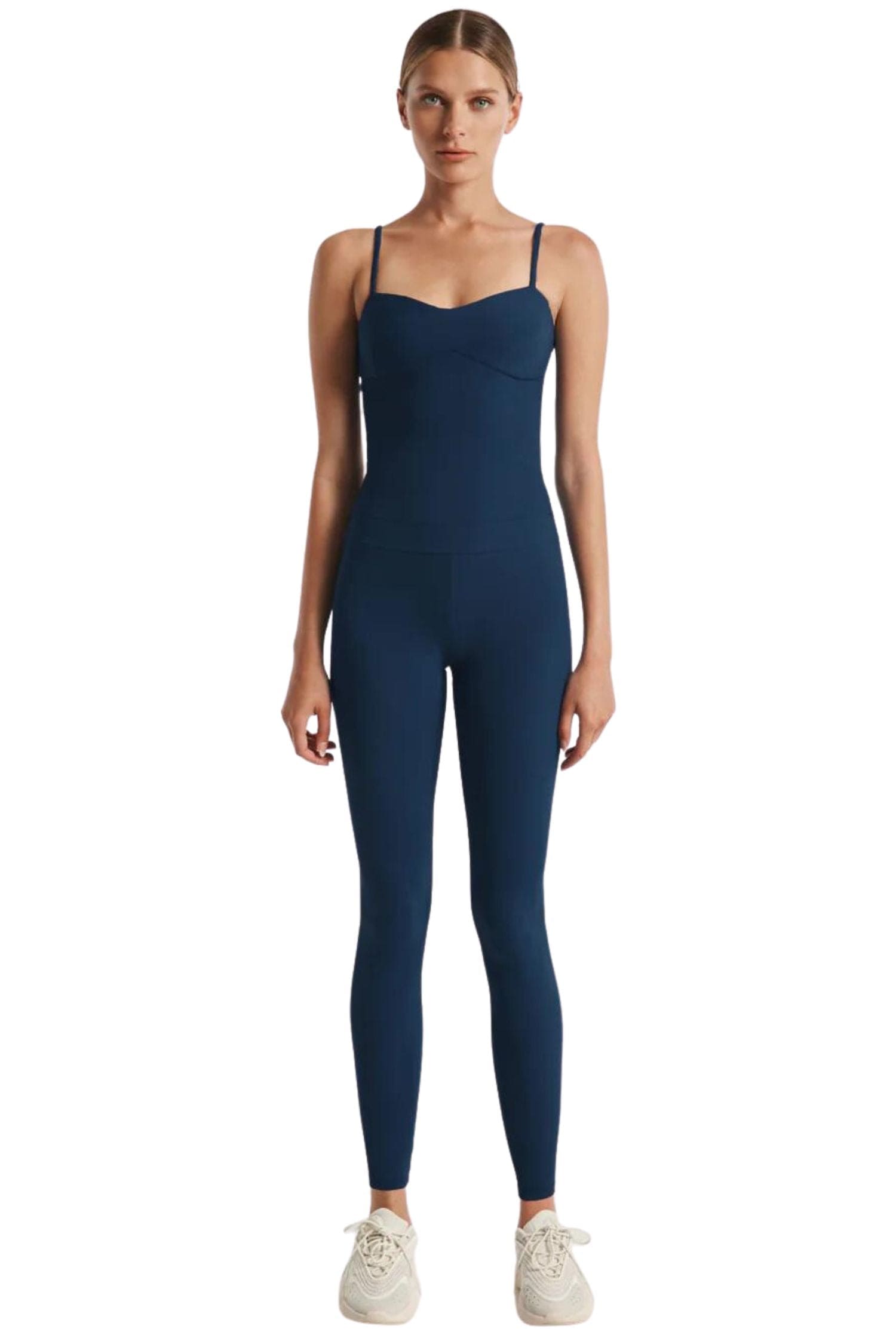 Lanston Sport Train Ribbed Cami Bra Tank Slate