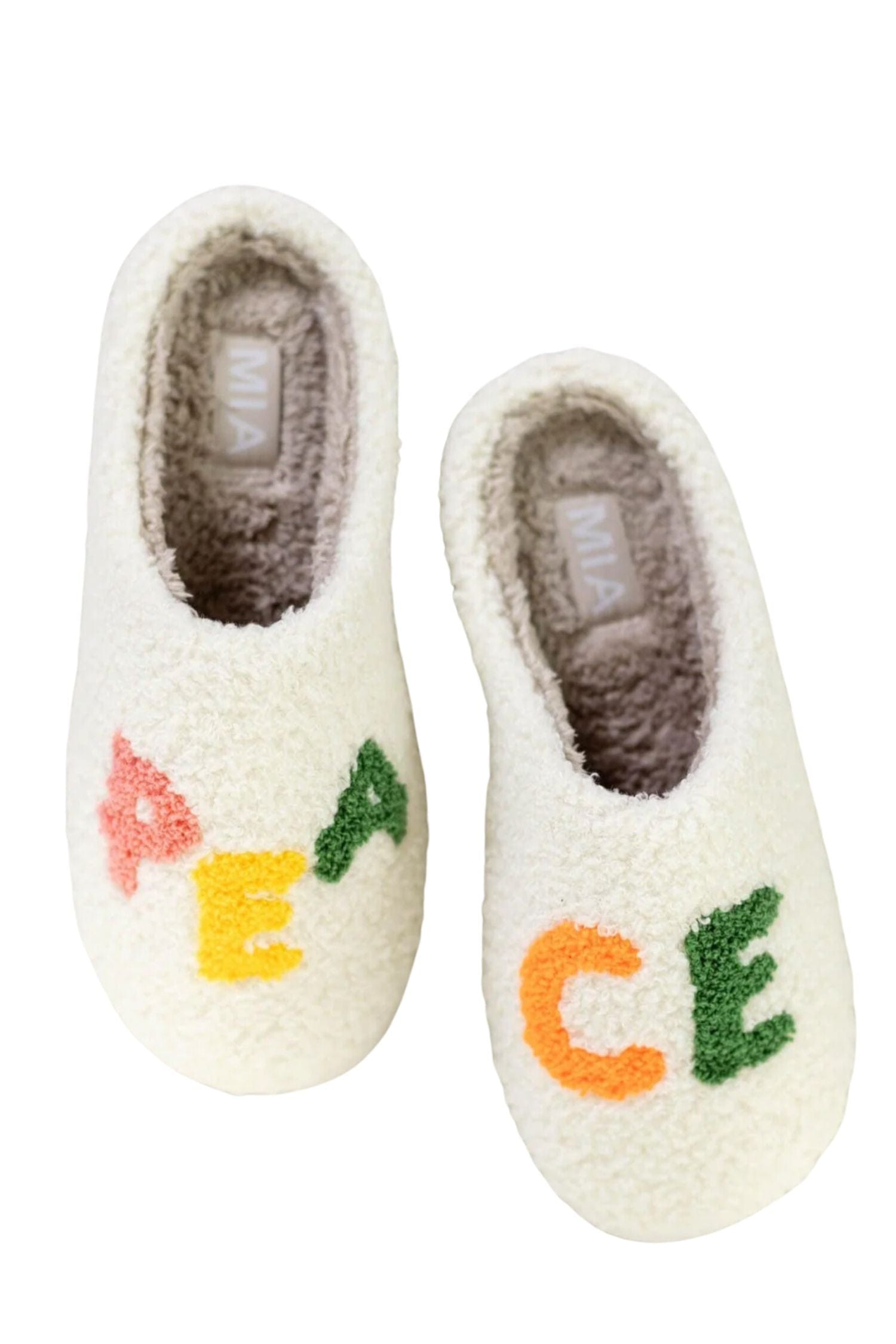 MIA Shoes COZI Shearling Slippers Peace Shea