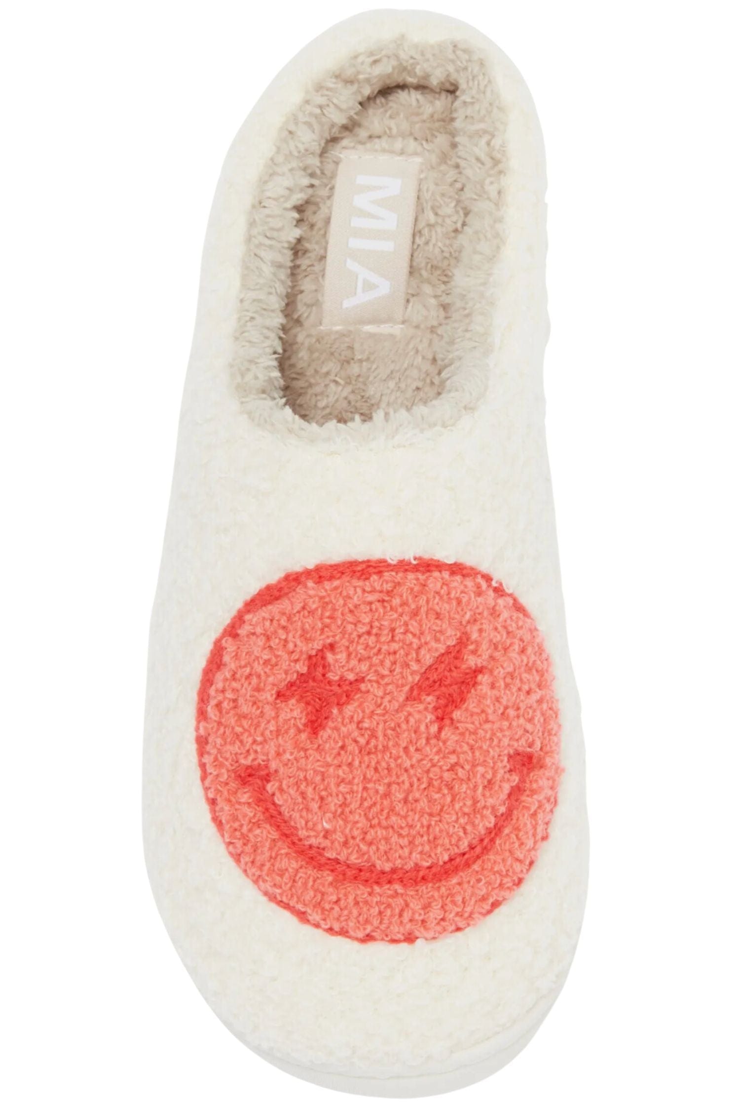 MIA Shoes COZI Shearling Slippers Orange Bolt Happy