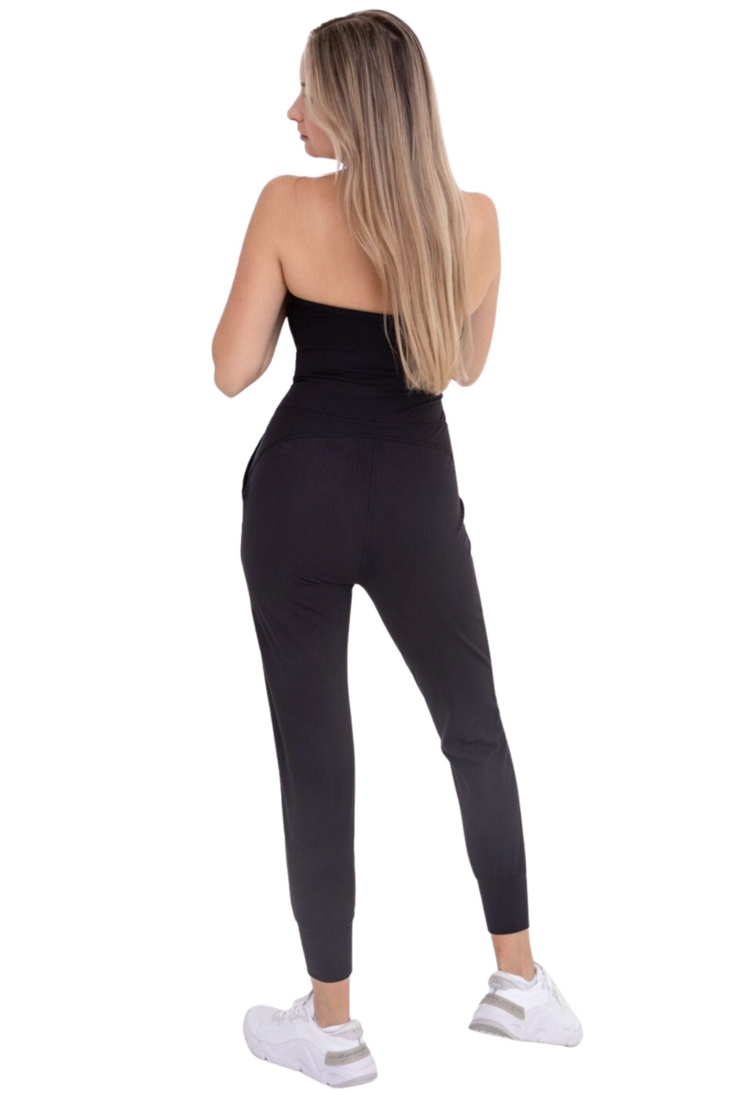 Mono B Strapless Full Length Jumpsuit Black