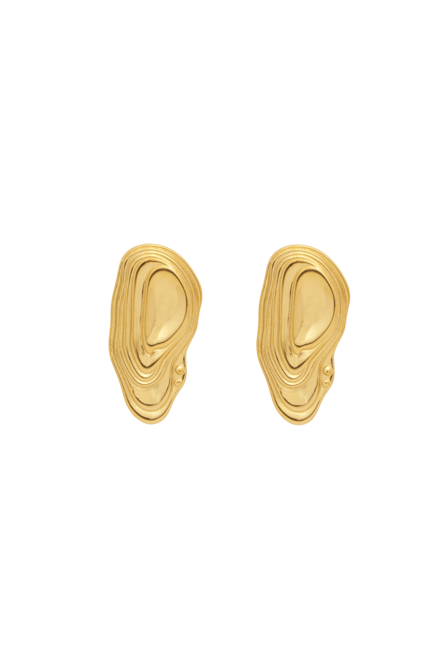 Petite Moments Oyster Stud Earrings Gold