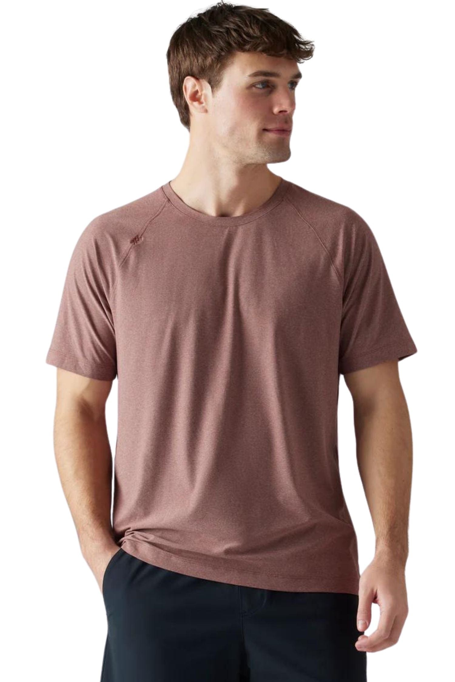 Rhone Reign Short Sleeve Cambridge Brown Heather
