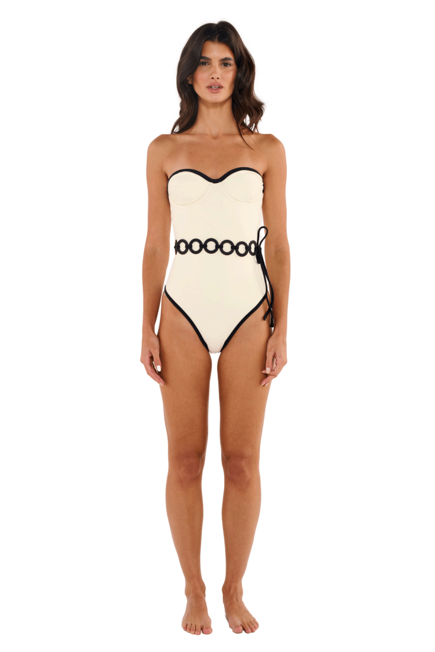 Saudade Swim Azure Rose One Piece Ivory