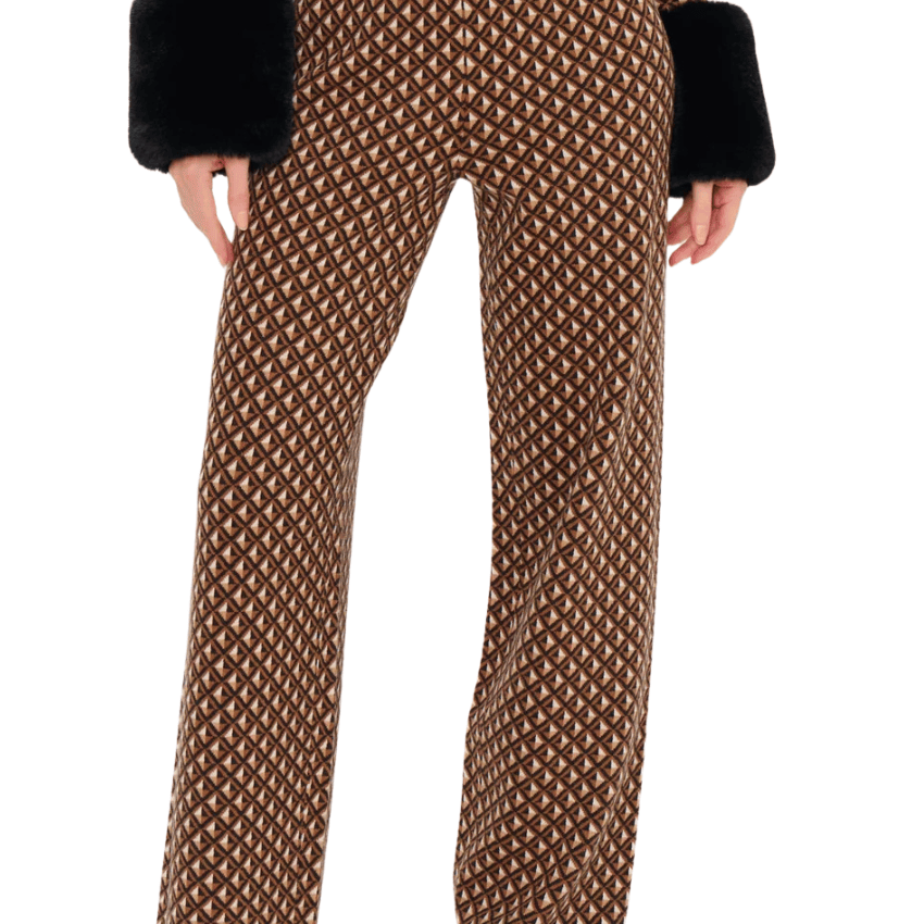 Zermatt Sweater Pants- Carmel Geo Knit