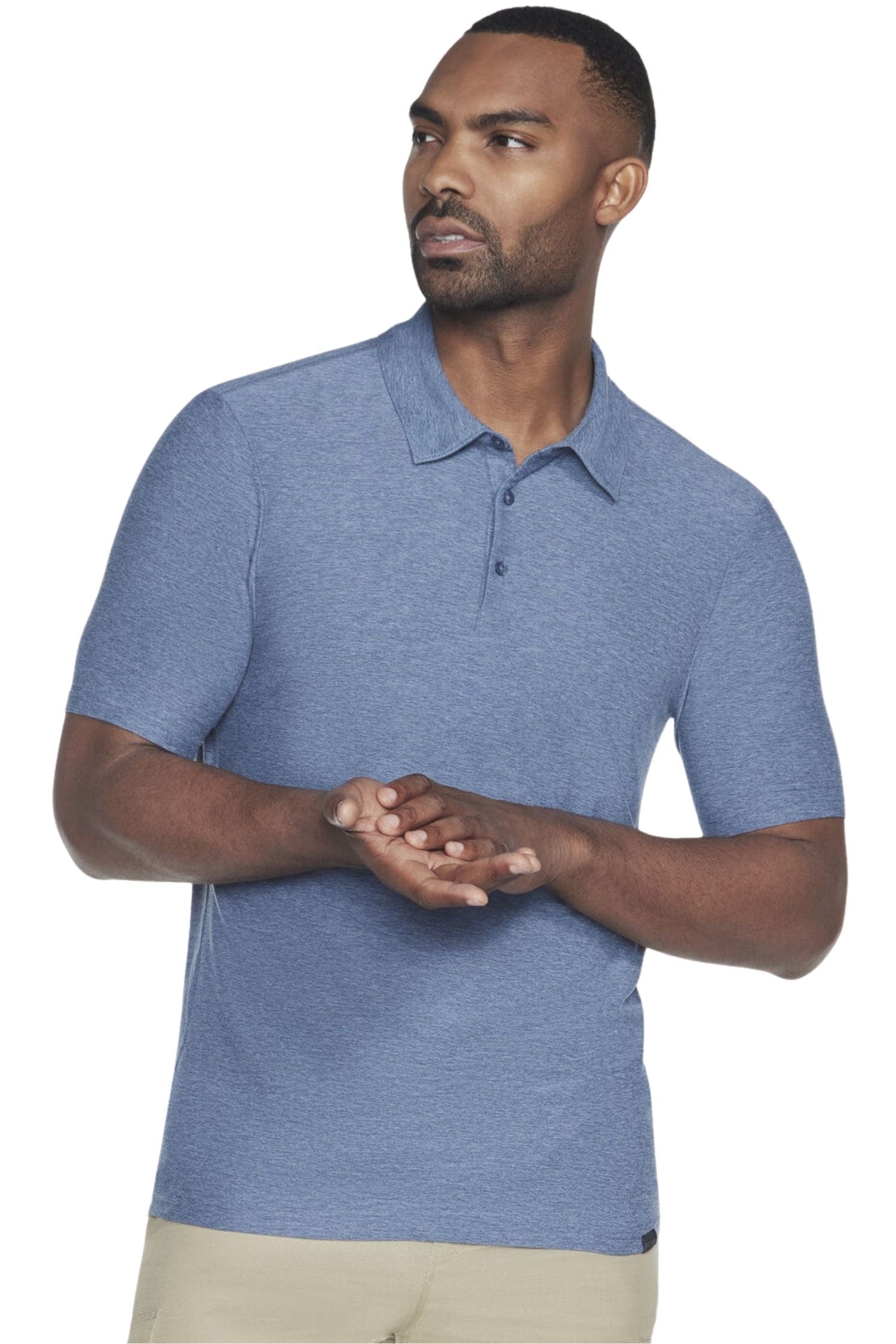 Skechers Men GoDri All Day Polo Blue Gray