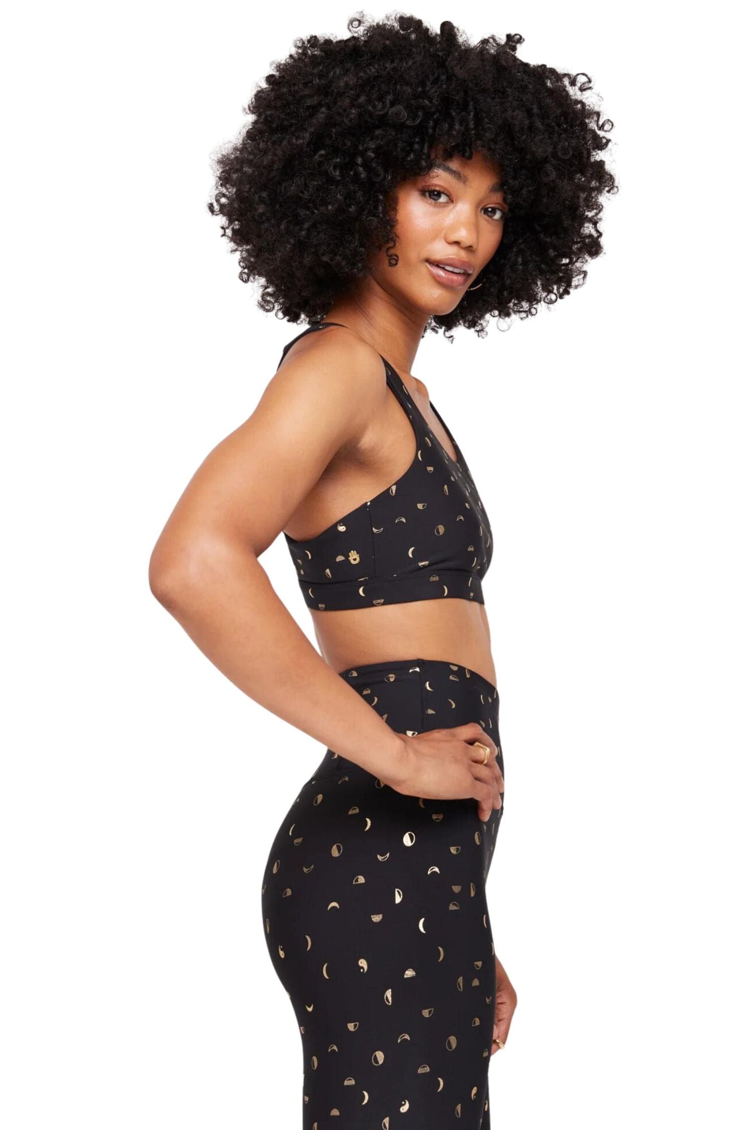 Spiritual Gangster Studio Dream Tech Bra Moon Phase Gold Foil