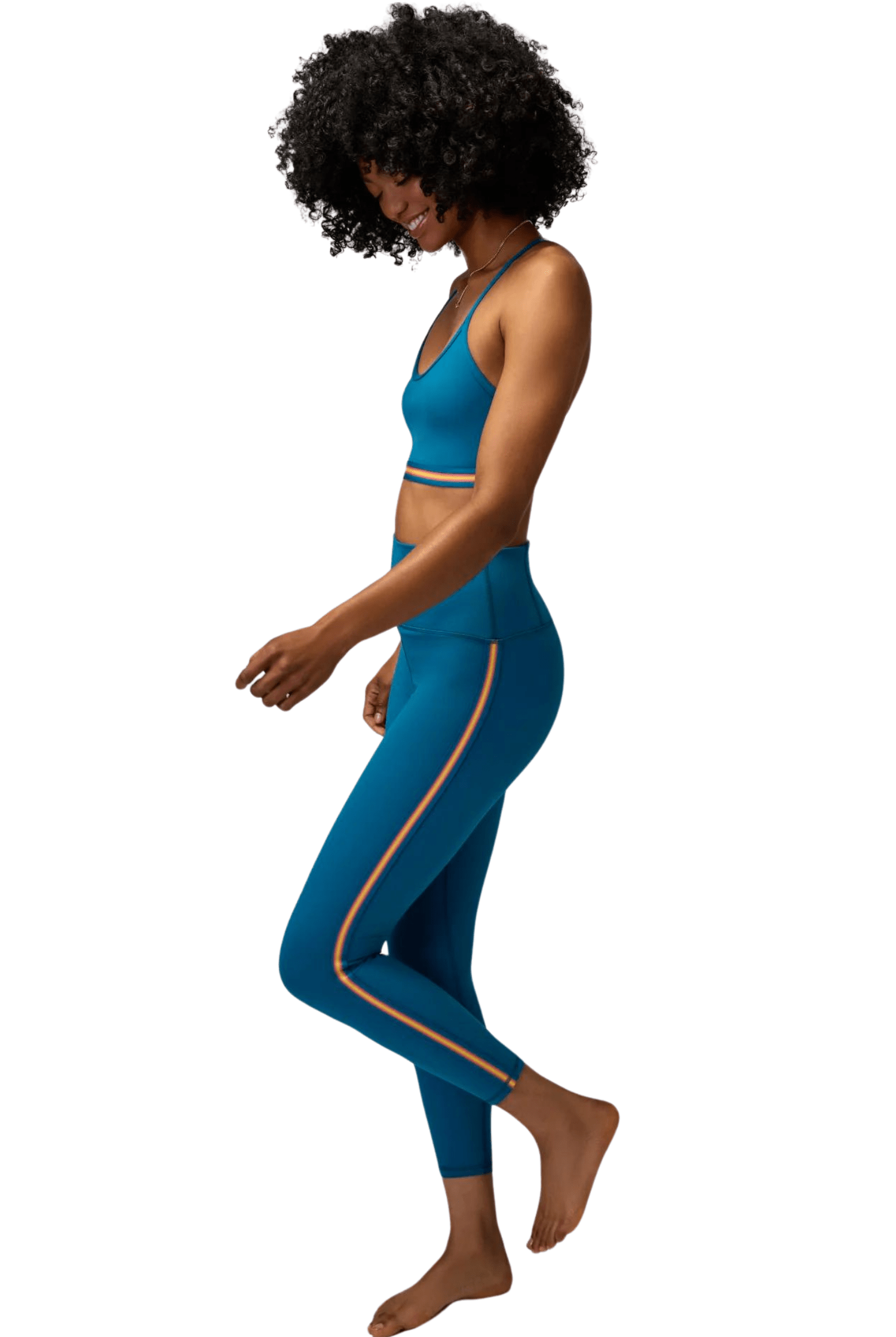 Spiritual Gangster Ada Dream Tech Side Stripe Legging Dark Turquoise