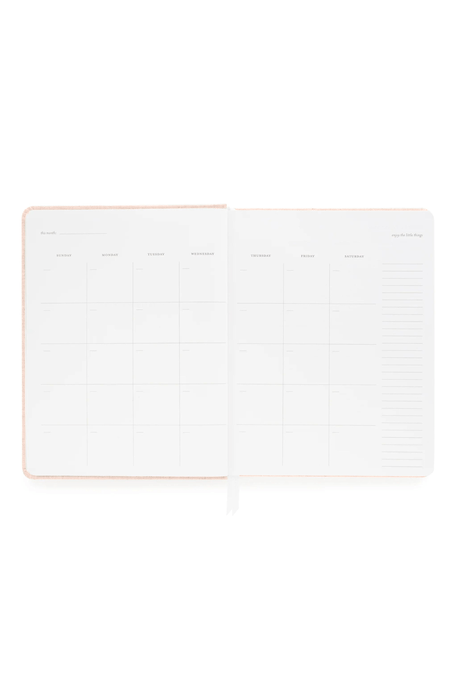 Sugar Paper Undated Weekly Planner Pale Pink