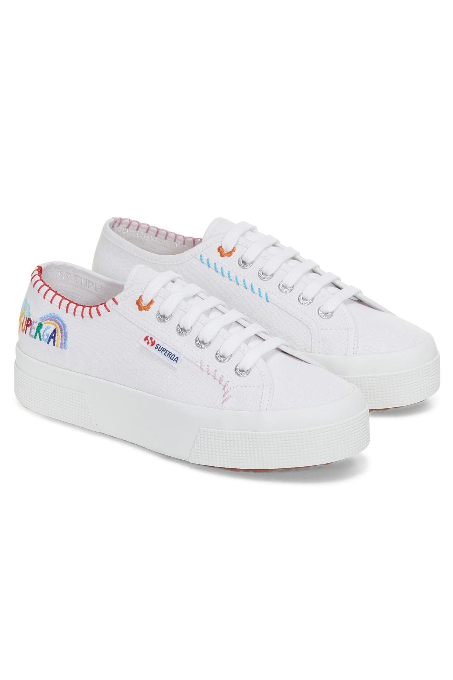 Superga 2740 Happy Logo Sneakers White Multi Color