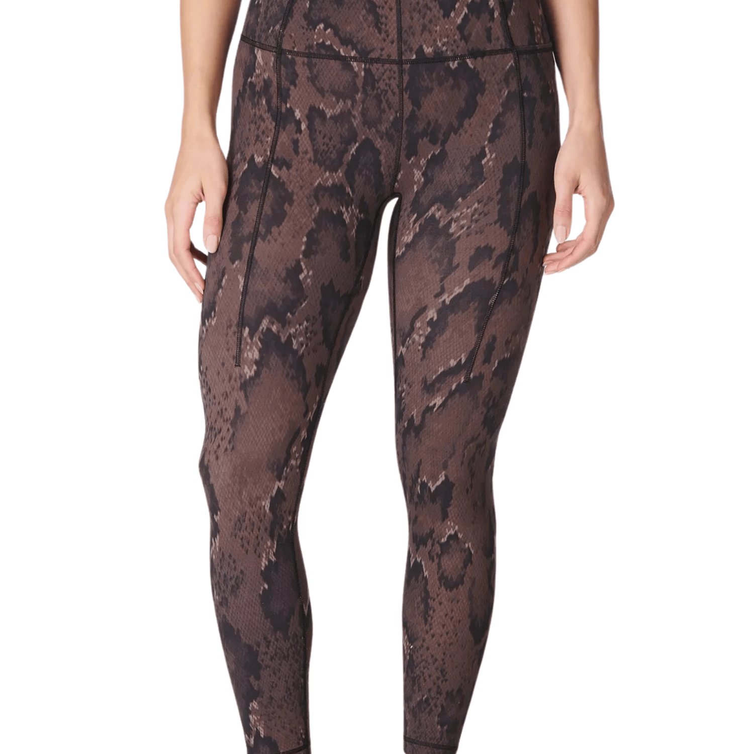 Sweaty Betty Super Soft 7/8 Yoga Leggings Brown Python Print