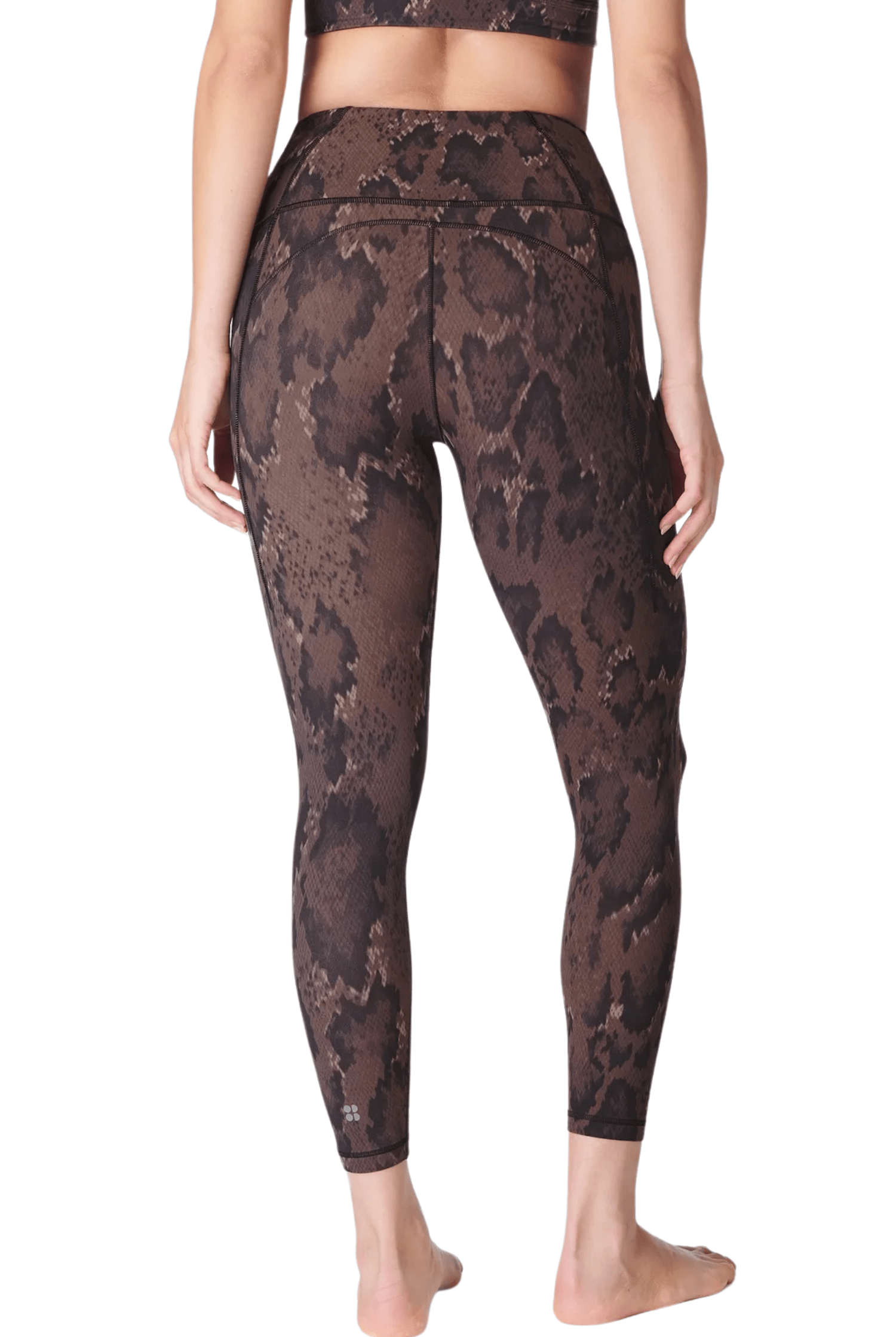 Sweaty Betty Super Soft 7/8 Yoga Leggings Brown Python Print