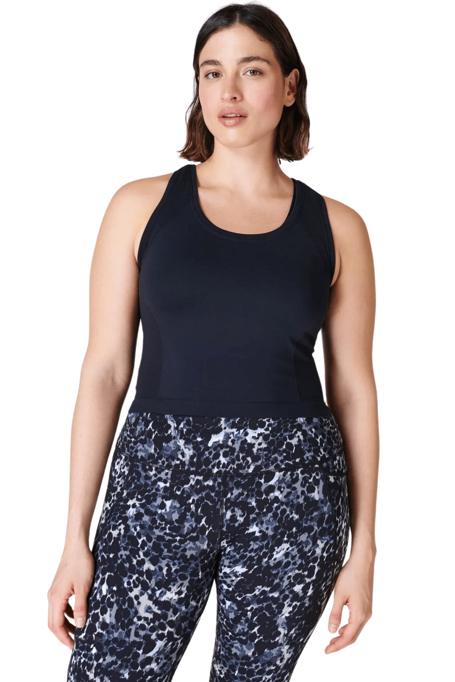 Sweaty Betty Athlete Crop Seamless Gym Tank Black