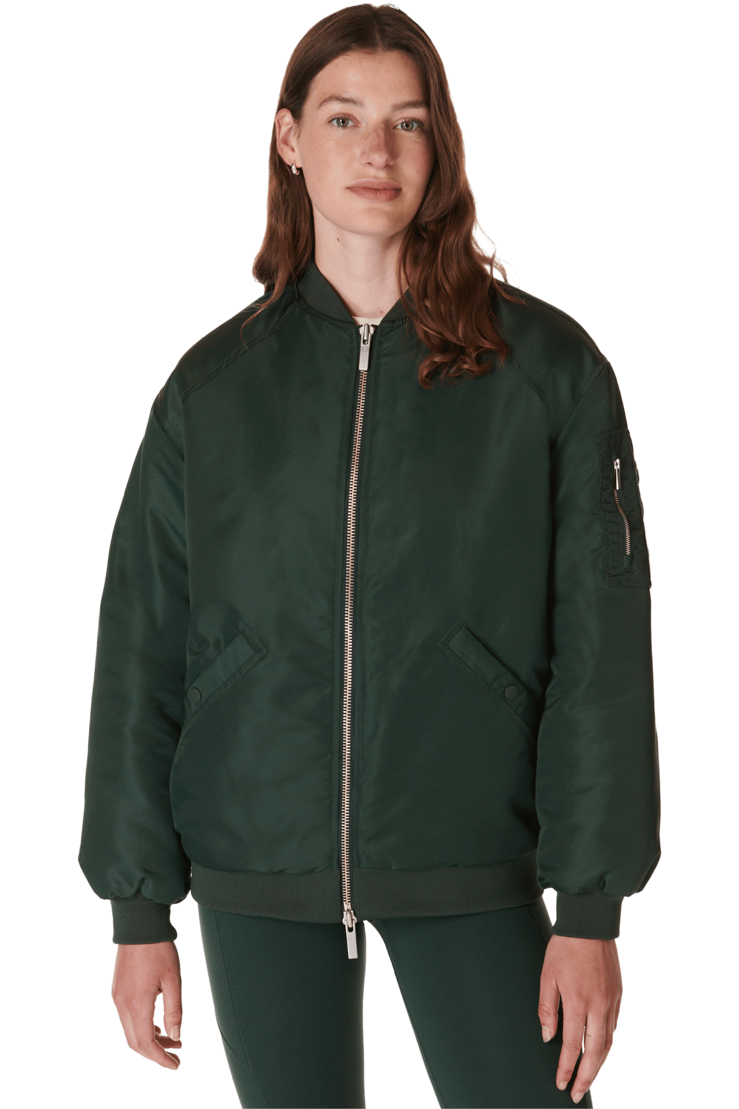 Sweaty Betty Cityscape Longline Bomber Trek Green