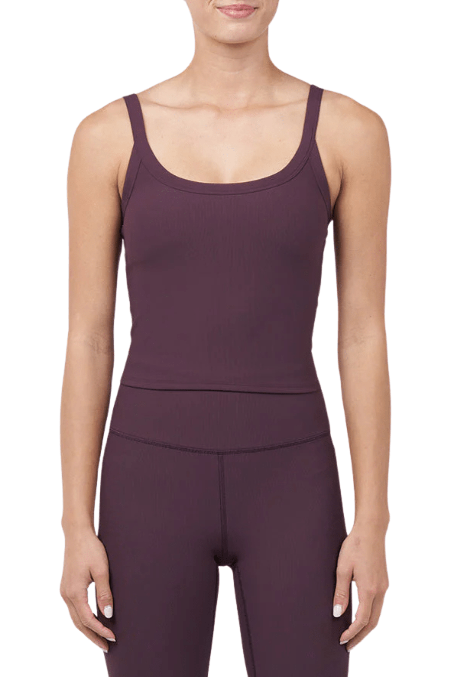 Thrive Société Rib Bra Tank Cherry