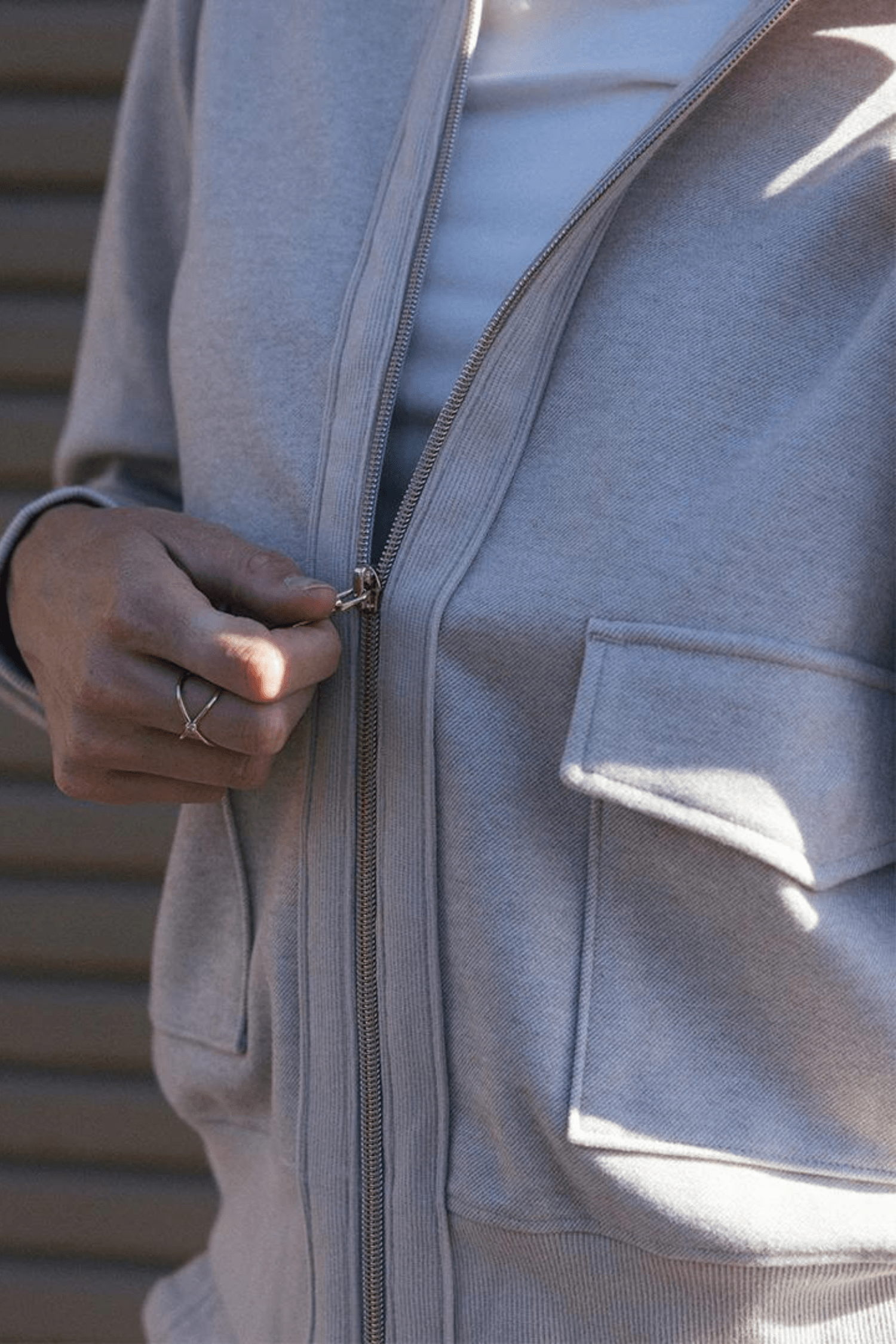 Thrive Société Quinn Double Zip Jacket Stone