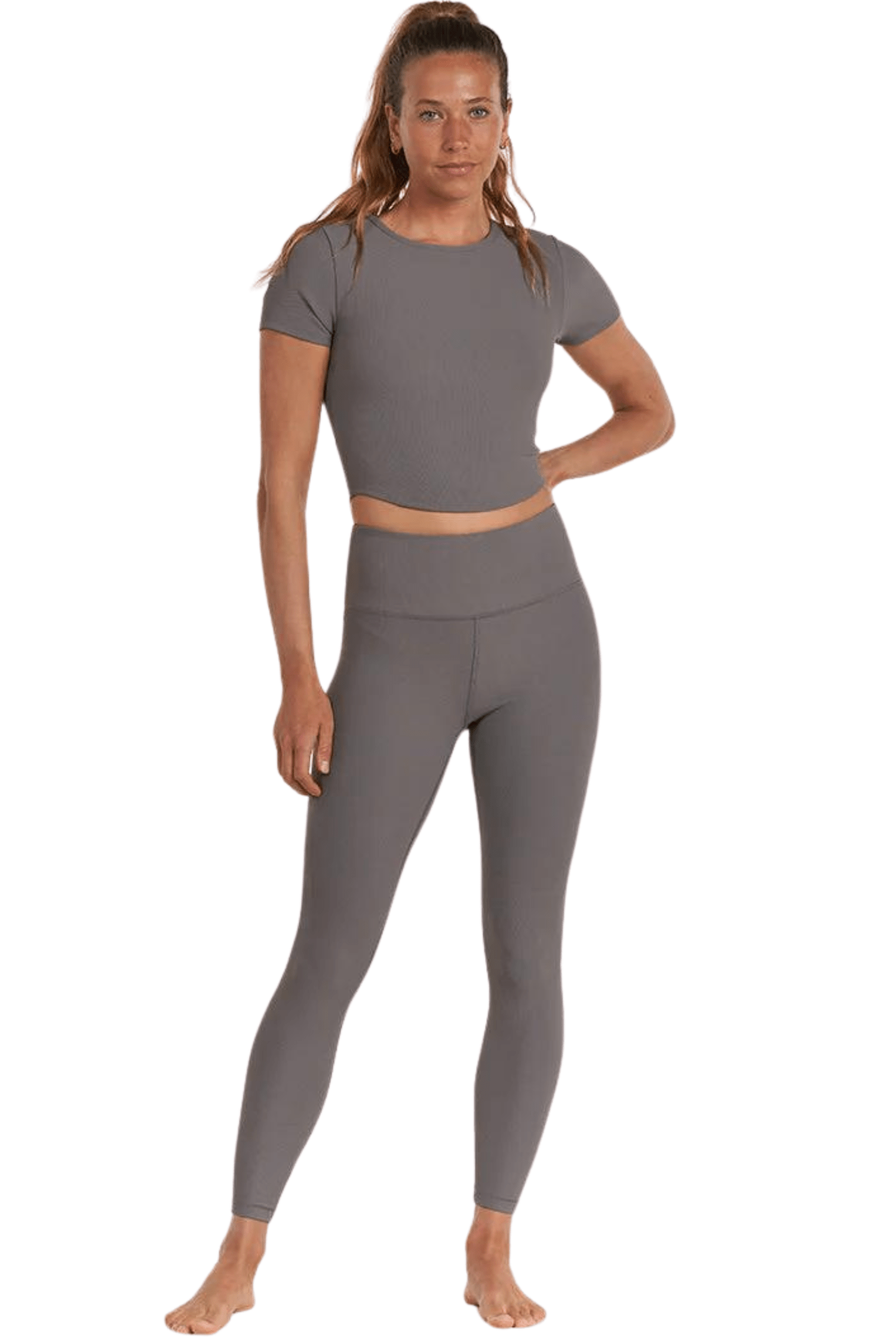 Thrive Société Refine Rib 7/8 Legging Graphite