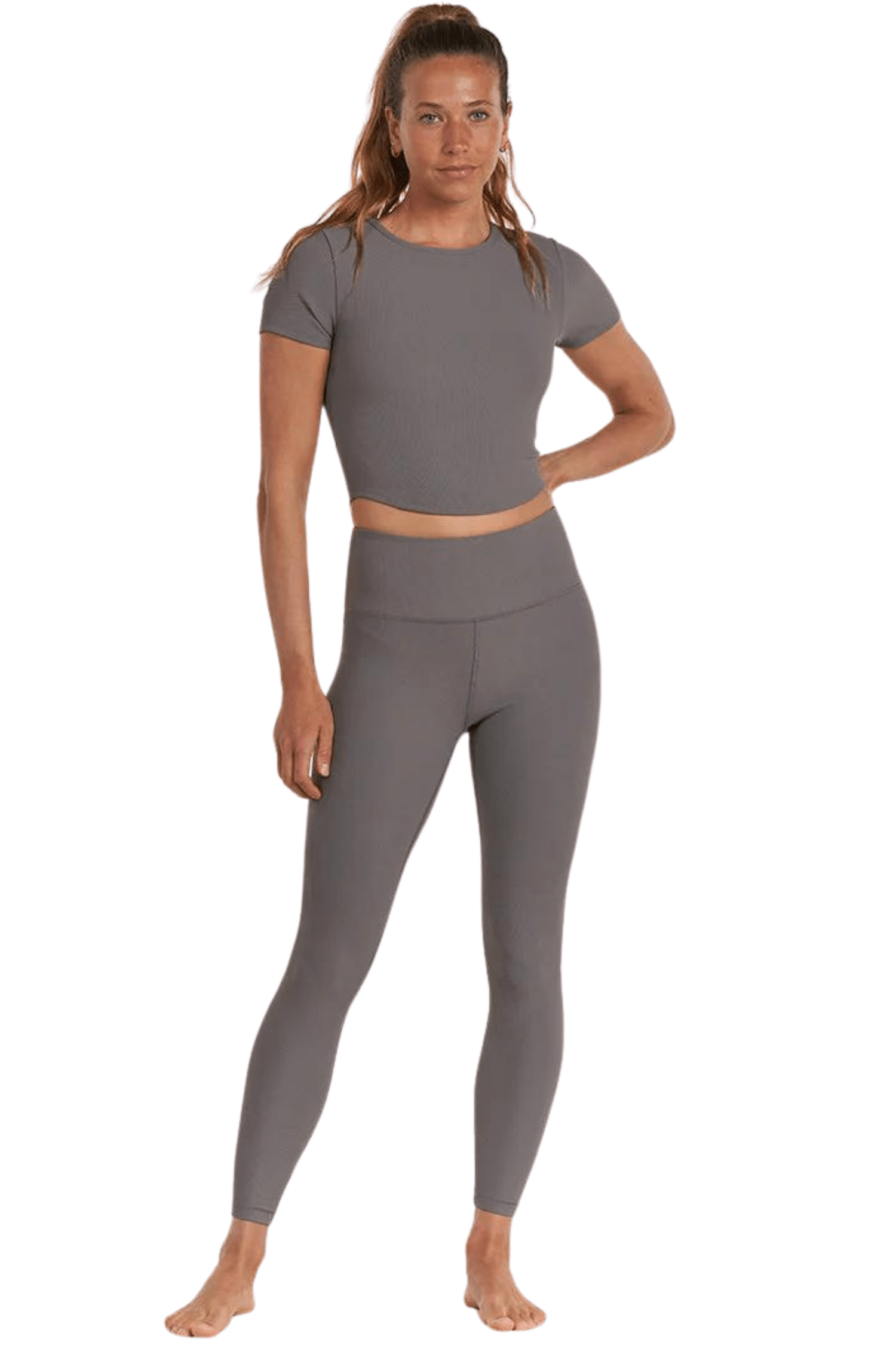 Thrive Société Refine Rib 7/8 Legging Graphite