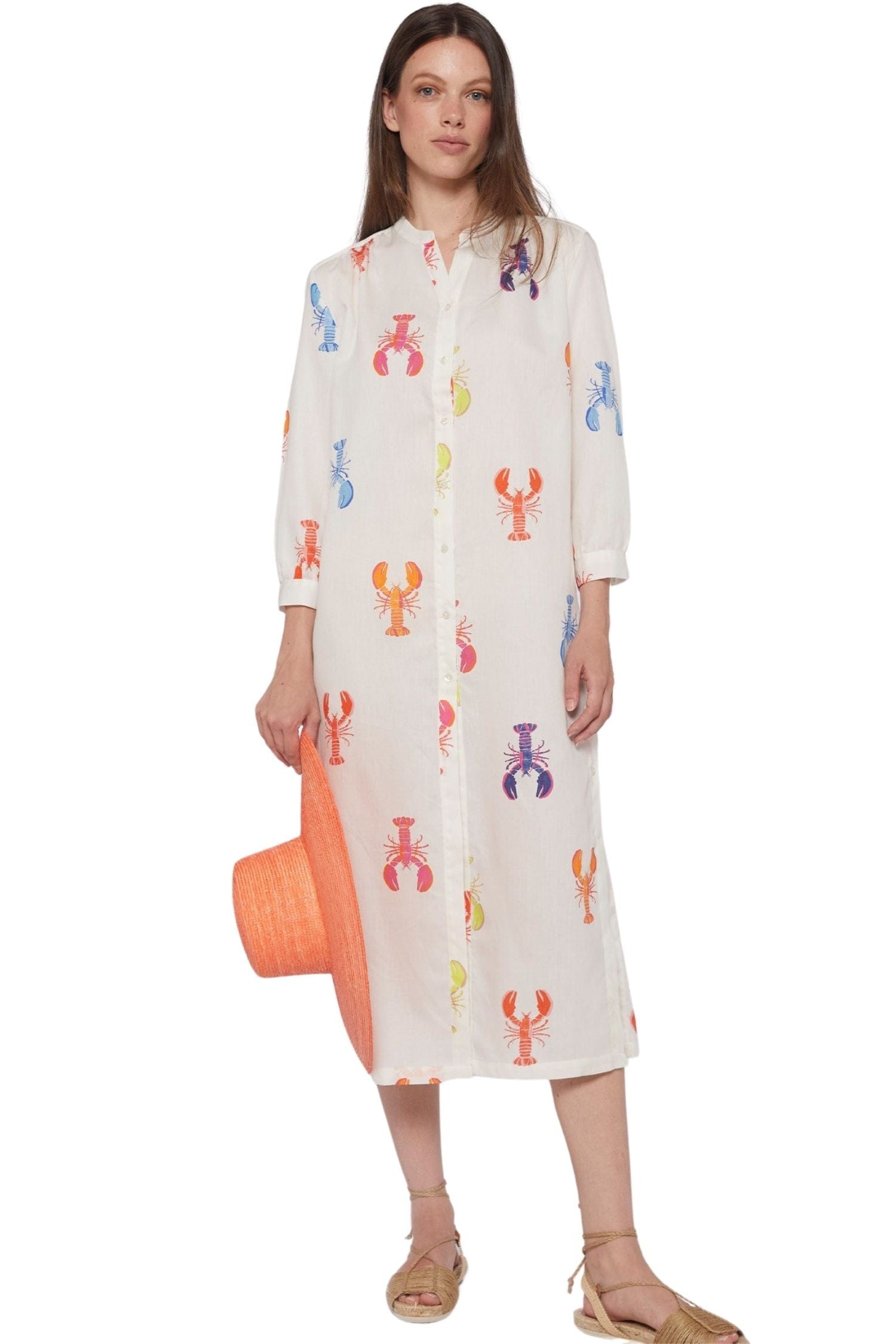 Vilagallo Dress Amina Langosta Acuarela